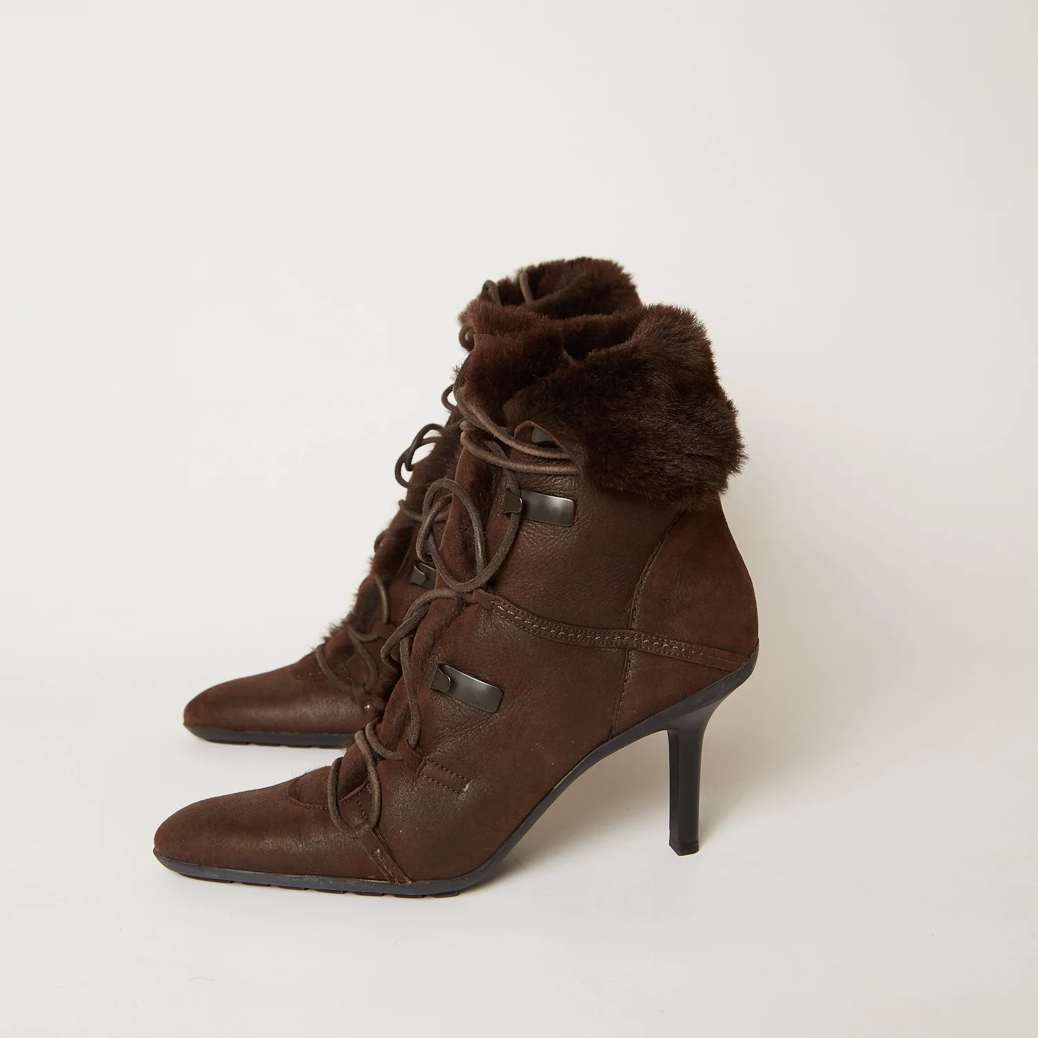 Gucci Brown Shearling Booties — ORNAMENTAL EXCESS display picture 3