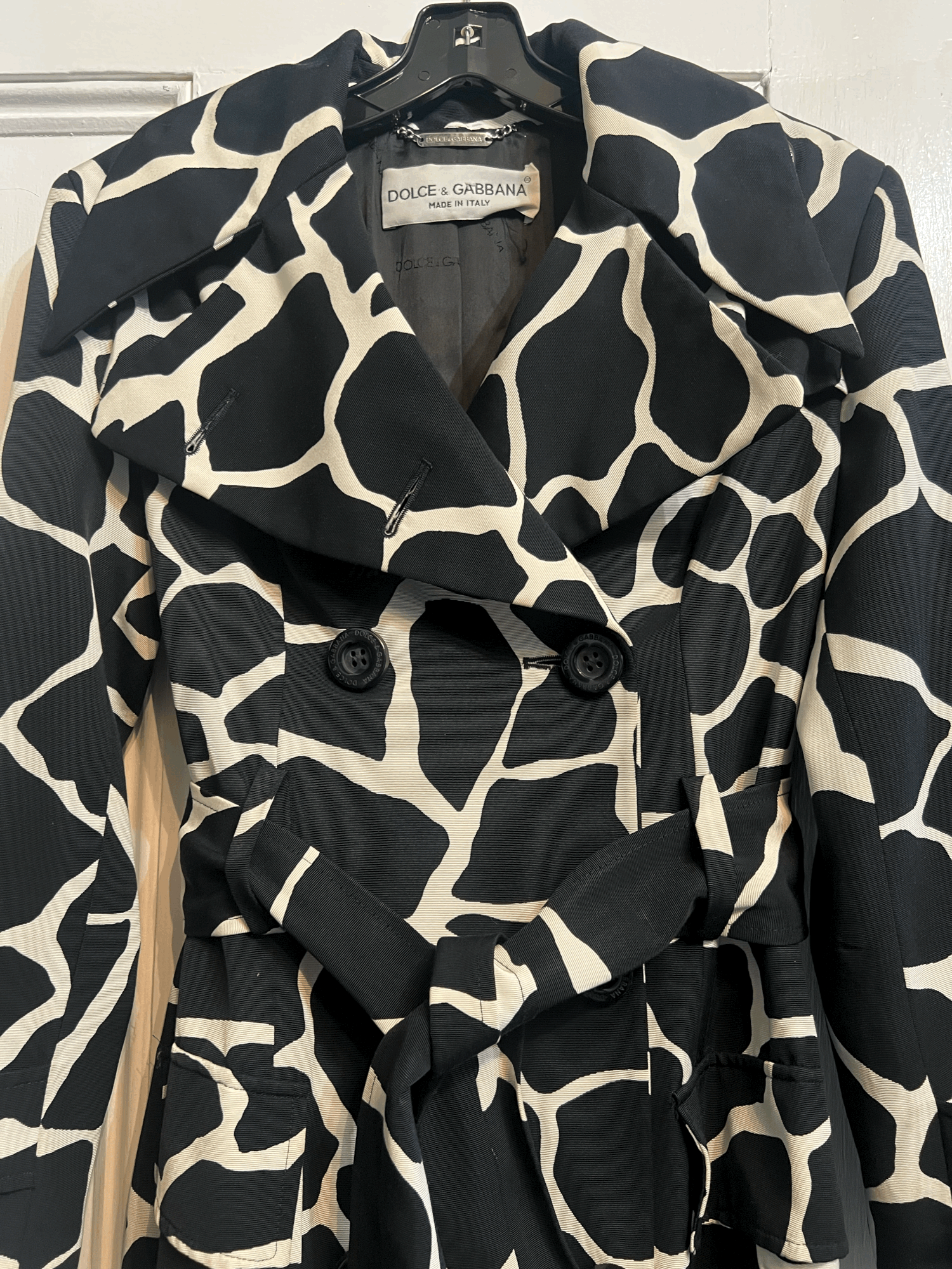 コート DOLCE & GABBANA WHITE AND BLACK COAT Coated cotton trench coat in White for Women | Dolce&Gabbana® US