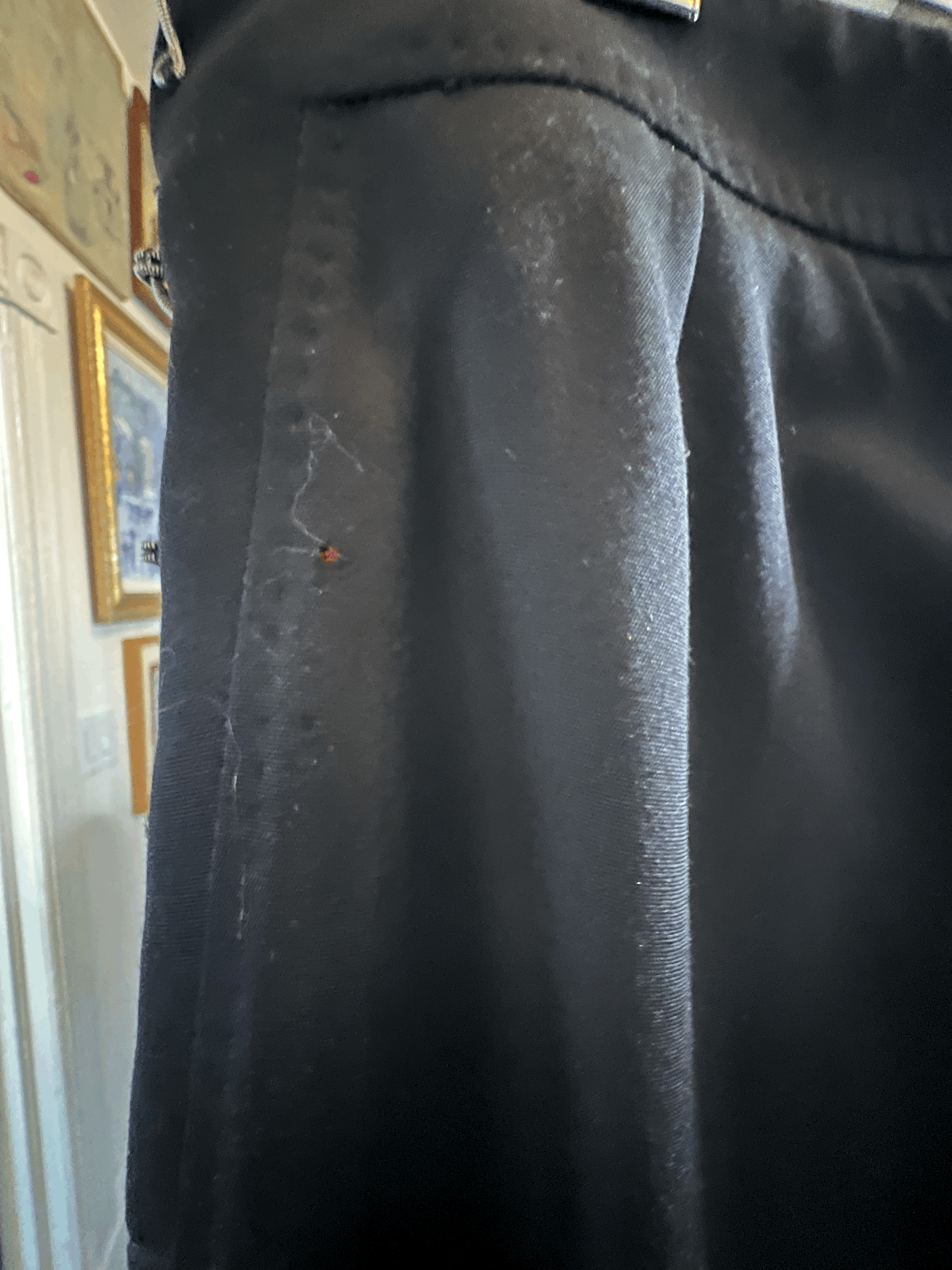 FW 2001 Chloe Stella McCartney Black Wool Trousers with hook and eyes Sz 36 detail