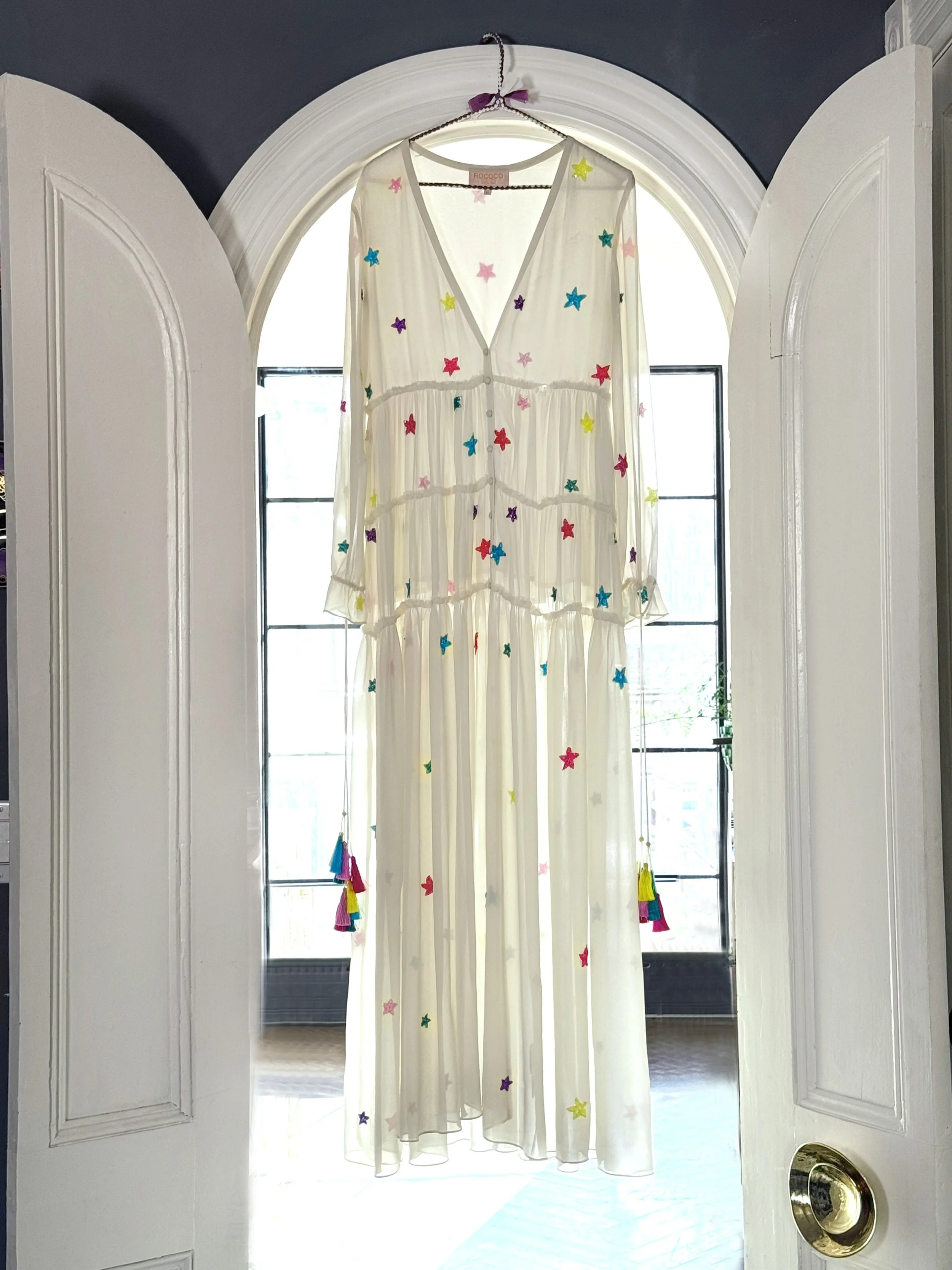 Rococo sequin stars sheer dress