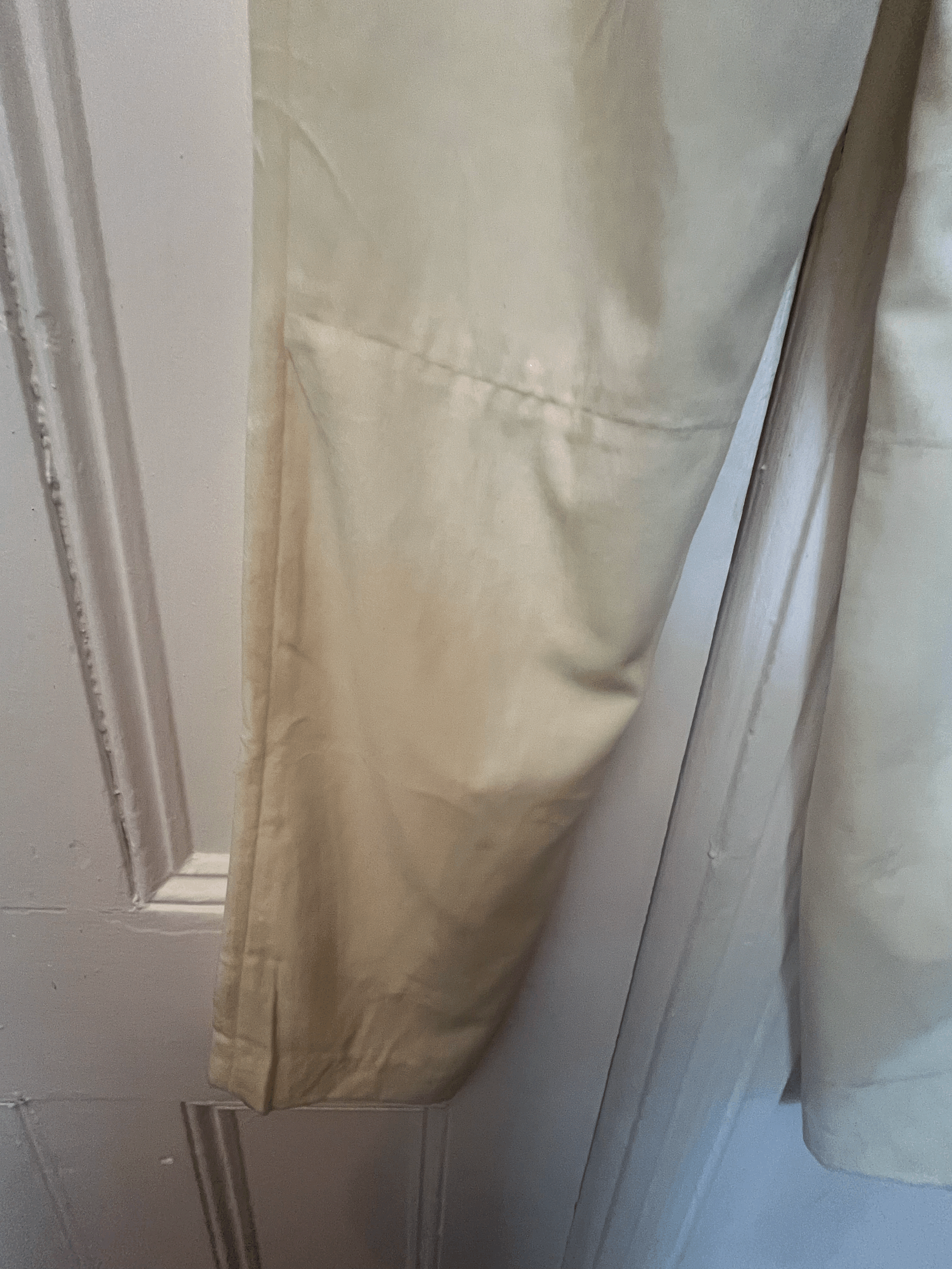 1990s Costume National Ivory Ombre Velvet Tab Trousers with Ankle Zippers Sz 42 alt