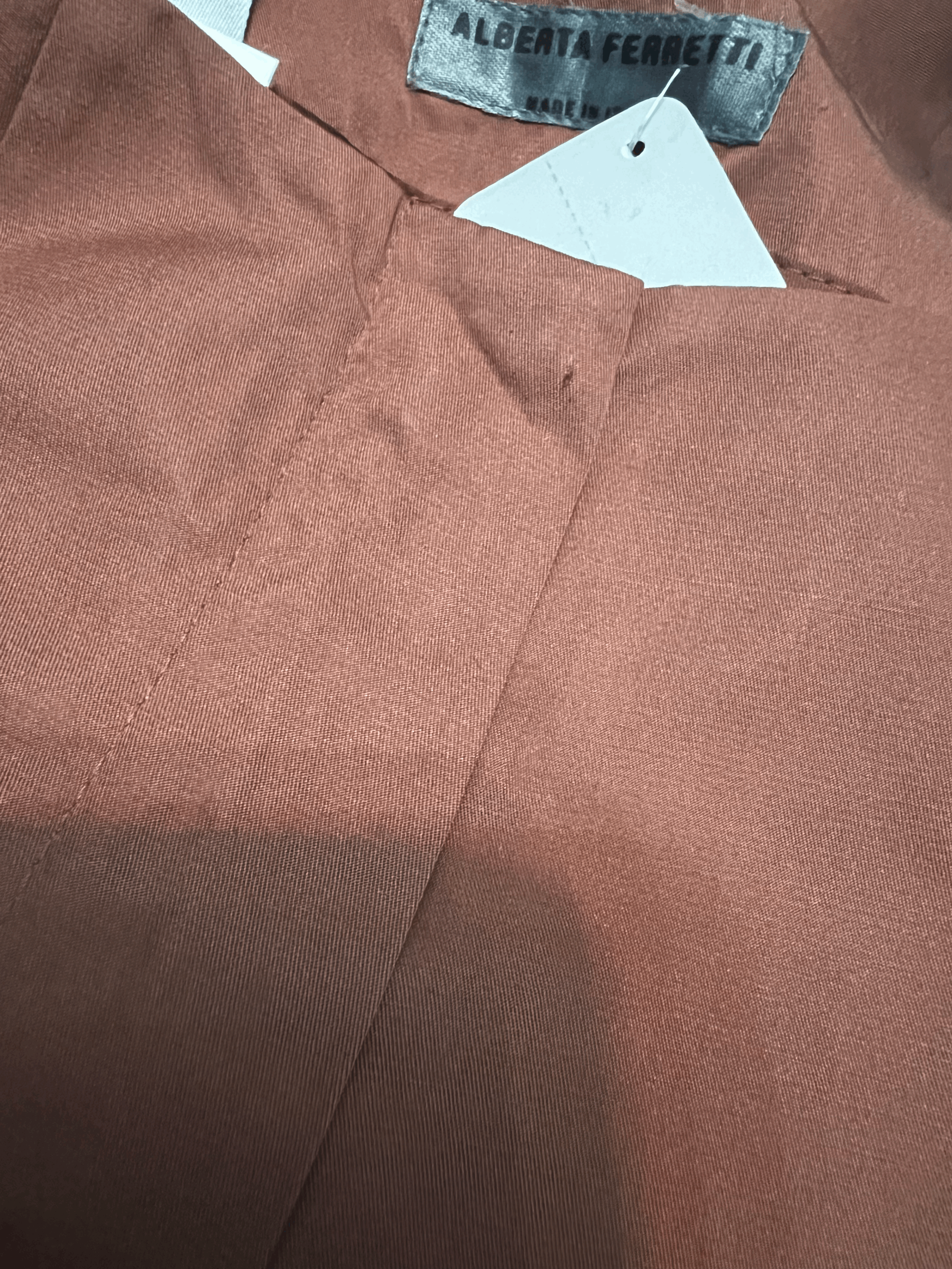 SS1999 Alberta Ferretti Runway Brown Silk Floral Trousers Y2K Sz 6 40 detail3