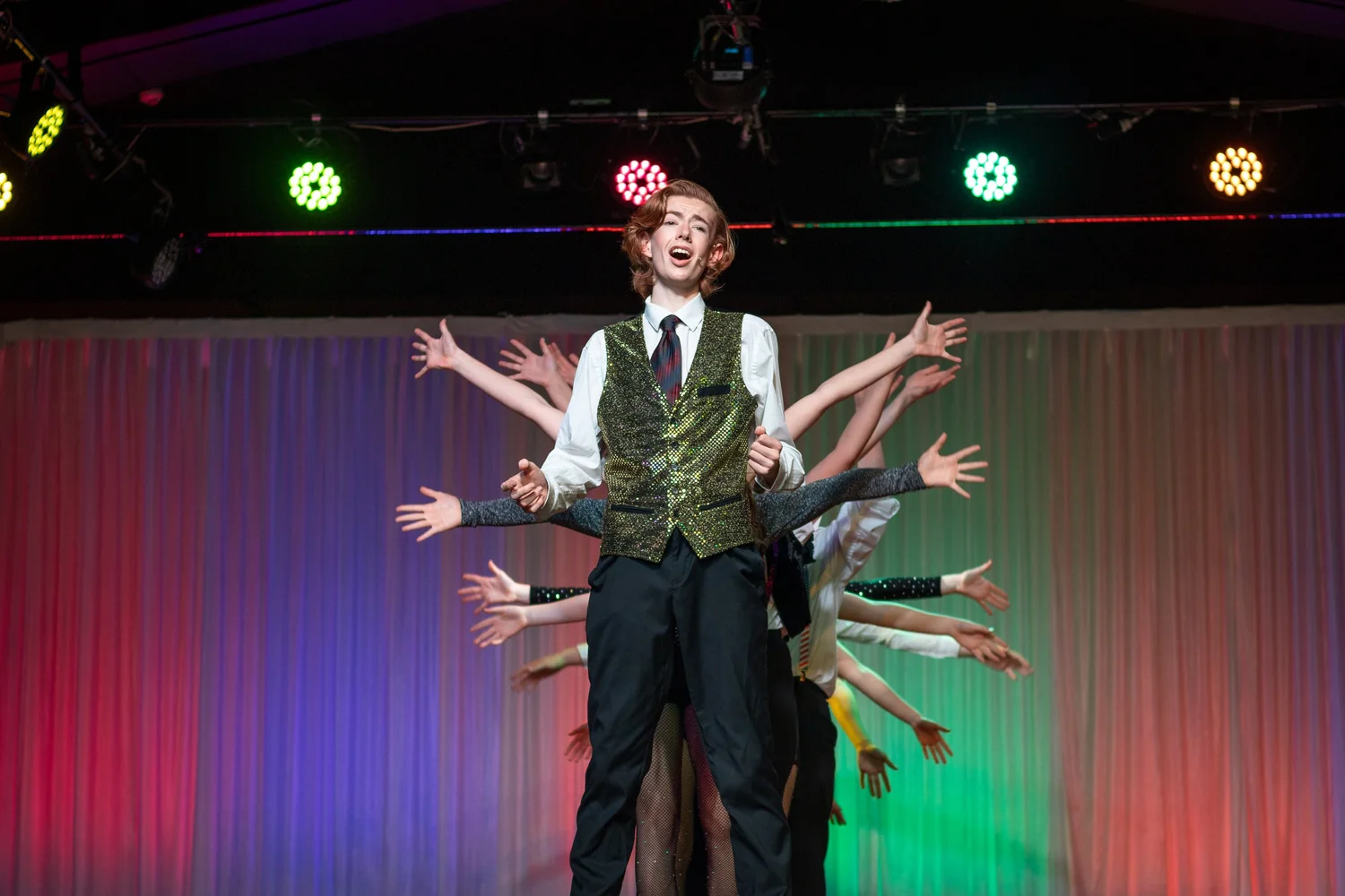 Dance and theatre performers on stage in Christchurch
