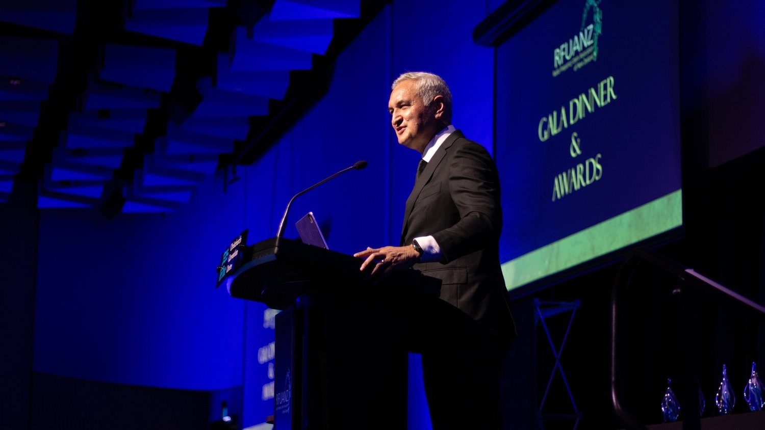 Speaker addressing a business conference at Te Pae Christchurch