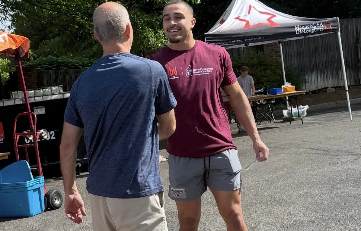 VT Football's Tyson Flowers Appears at "Hokie Way Day" at Ronald McDonald House of SWVA