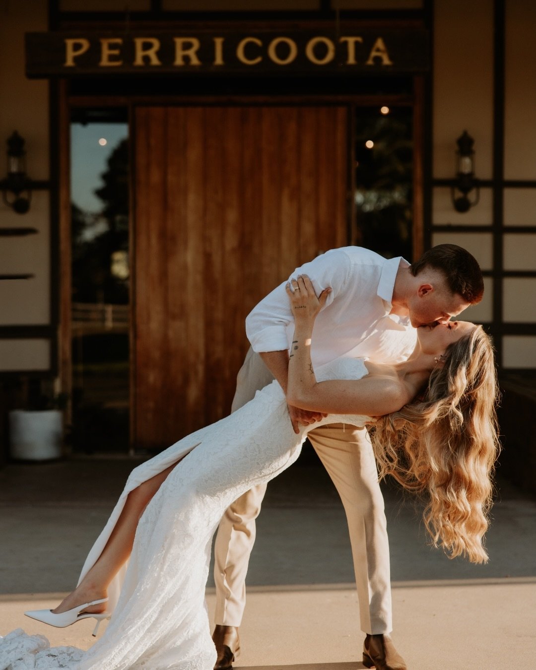 Finally get to share MR + MRS SIMMONS 🤍

A couple of weekends ago, Jaimee and Rhys made it official in the most effortless, down-to-earth way at @perricootastationevents &mdash; with just 15 of their closest people witnessing @amorebykristin marry t