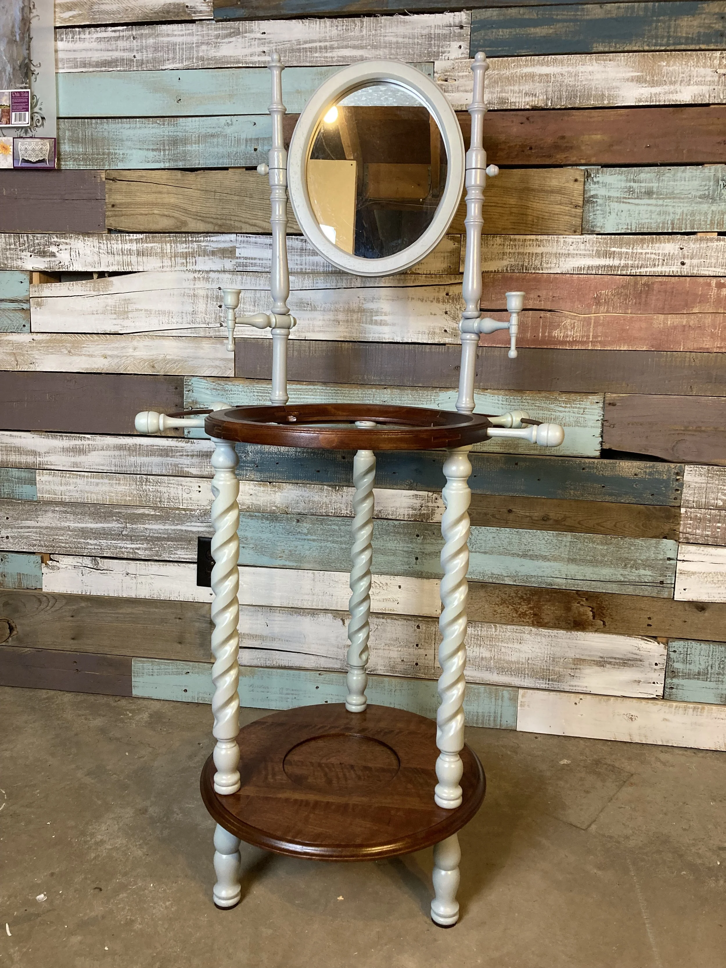 It's all painted and put together.  Still working out the plan on the basin bowl.