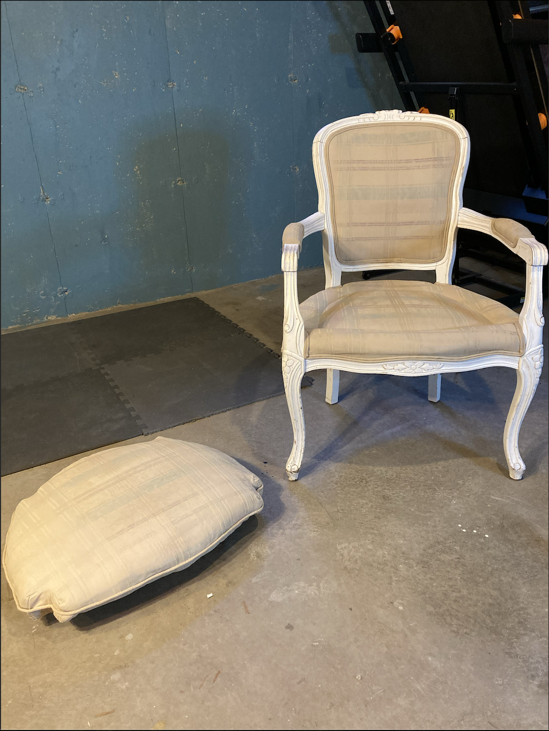 This is after the primer layer.  I can tell it will be many coats of the neutral color as they have to go on very thin to not be a cracking disaster on upholstery.  