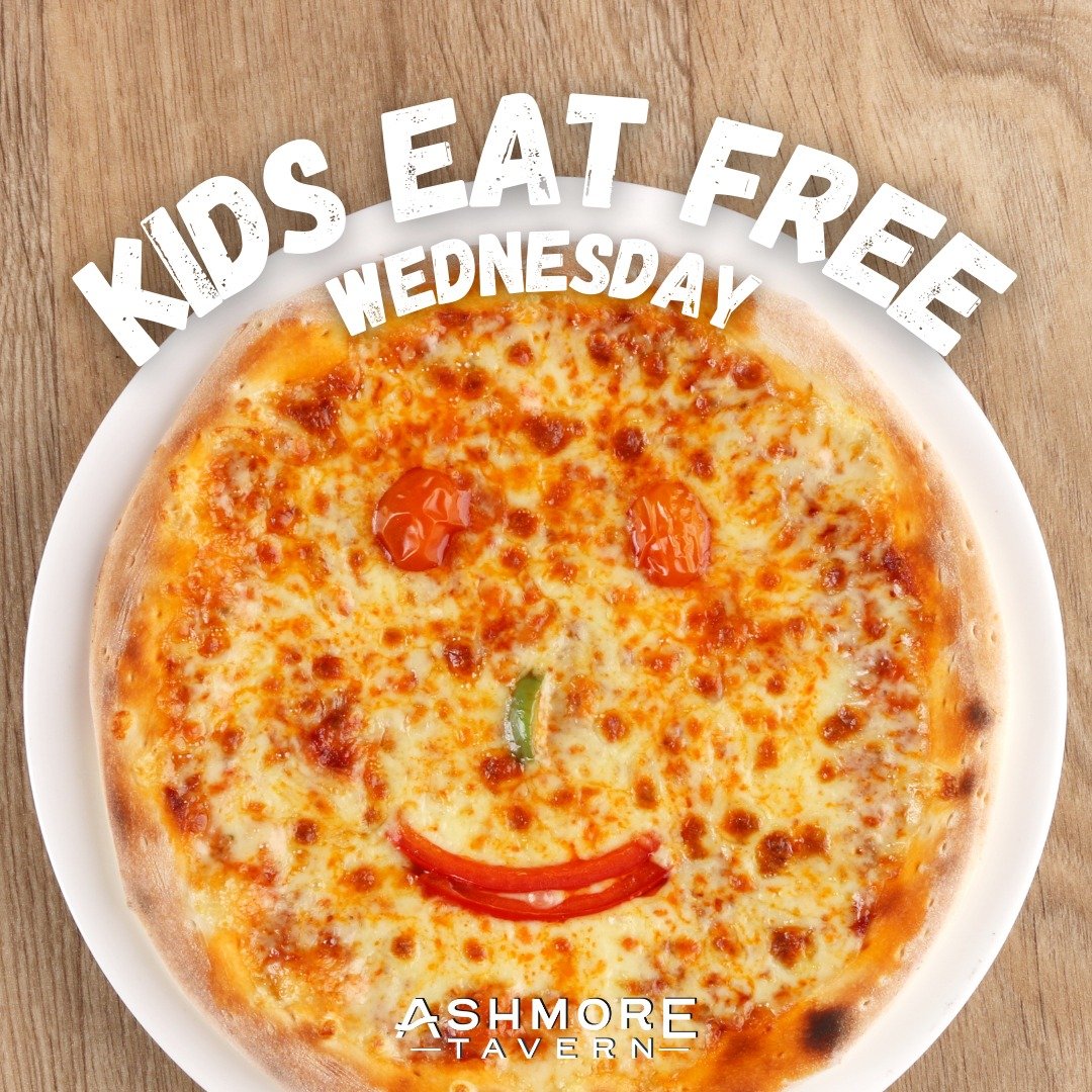 🤩 Kids Eat Free Wednesday night at Ashmore Tavern 🤩

Choose from:
💥 Nuggets &amp; Chips
💥 Barra Bites &amp; Chips
💥 Cheeseburger &amp; Chips
💥 Kids Pizza &amp; Chips
💥 Alfredo Pasta (V)

And did we mention all kids meals come with ice cream &a