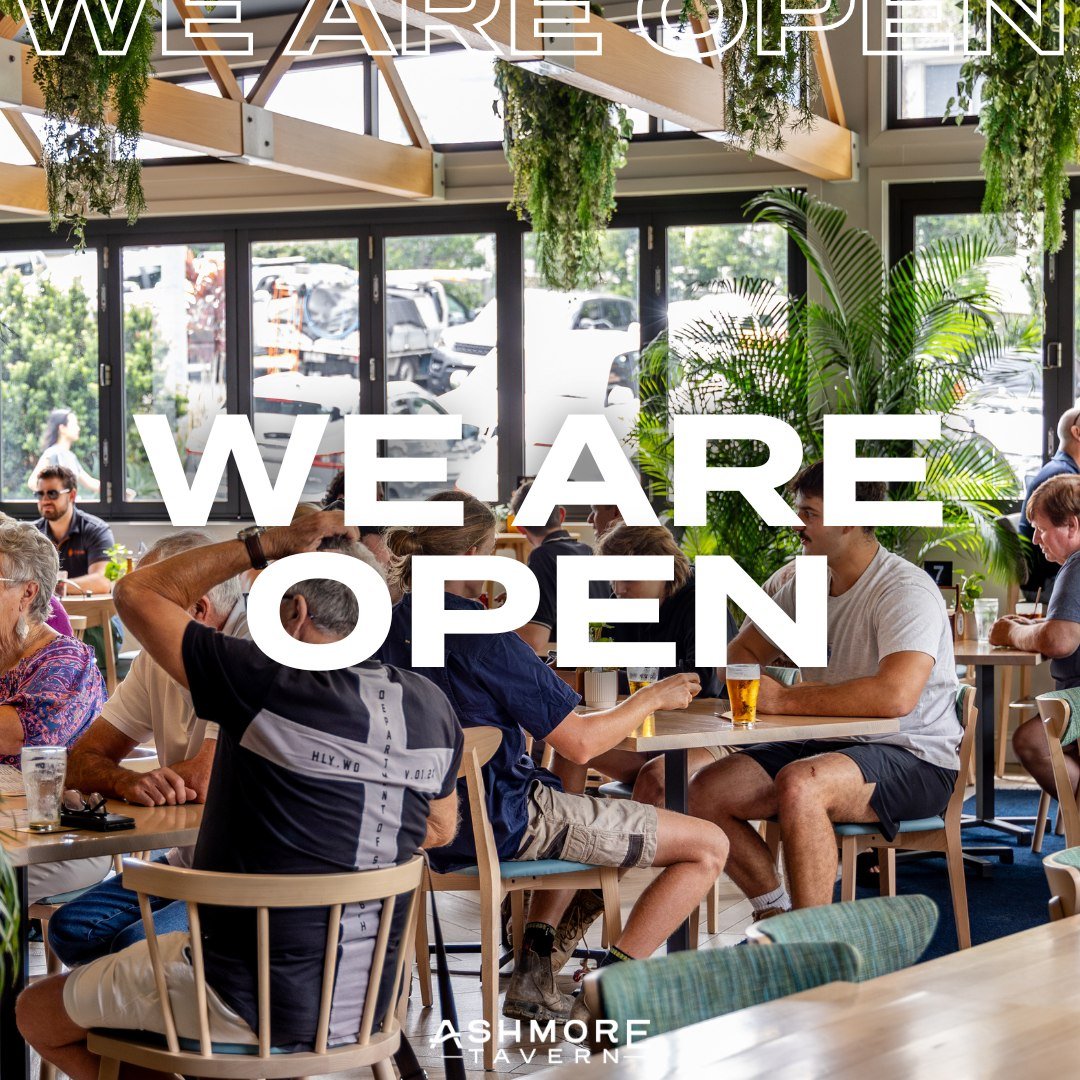 WE ARE OPEN TODAY 🎉

Keep the long weekend going! Gather your mates and join us for a fun-filled day of good food, refreshing drinks, and maybe even a bit of luck on the pokies! 

See you soon! Open from 10am! 🍻

#AshmoreTavern #WeAreOpen #LongWeek