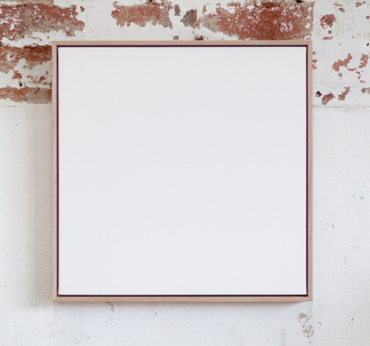 Pre framed blank canvas with oak floating frame