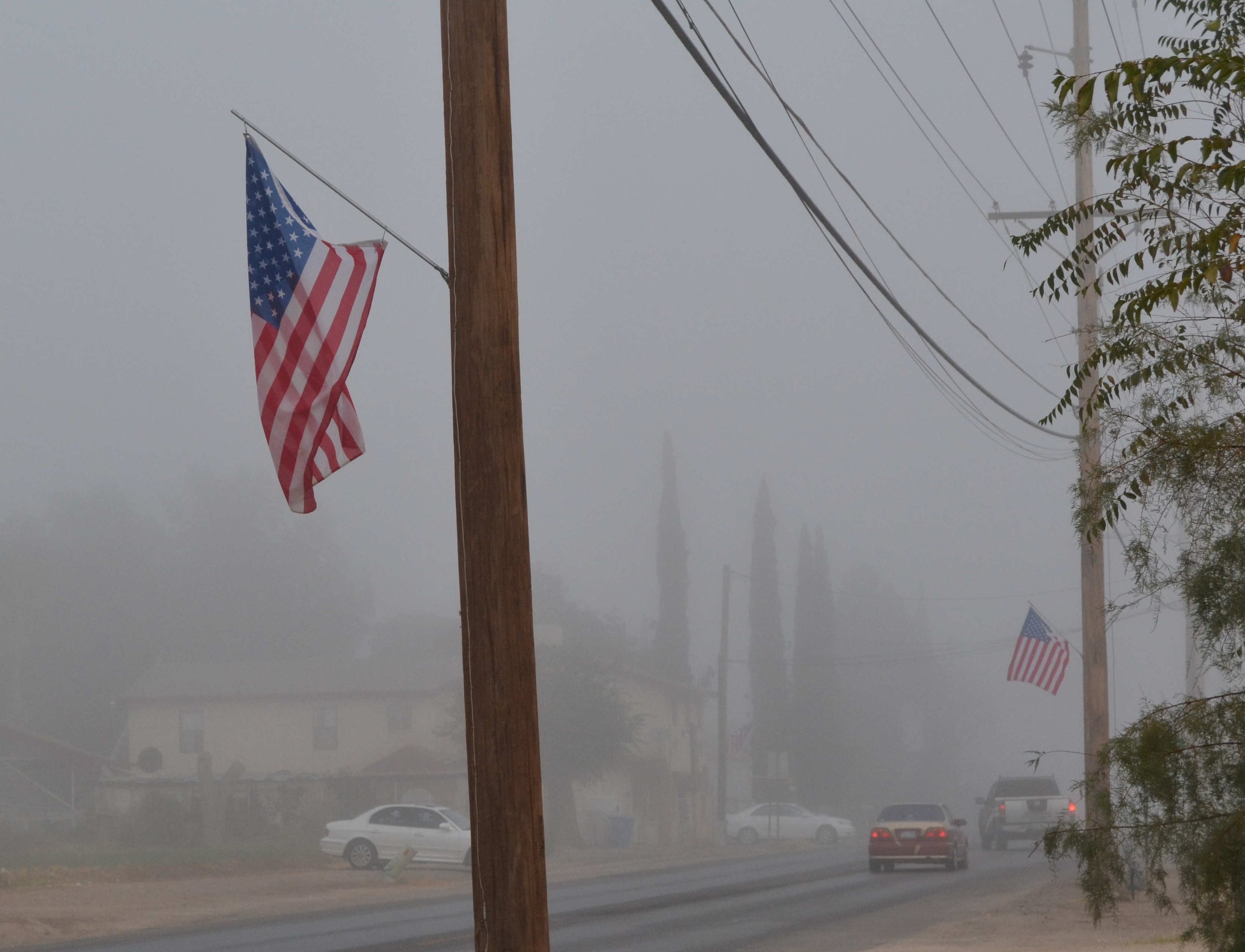 2013 11 09 Veterans Day Celebration foggy morning.JPG