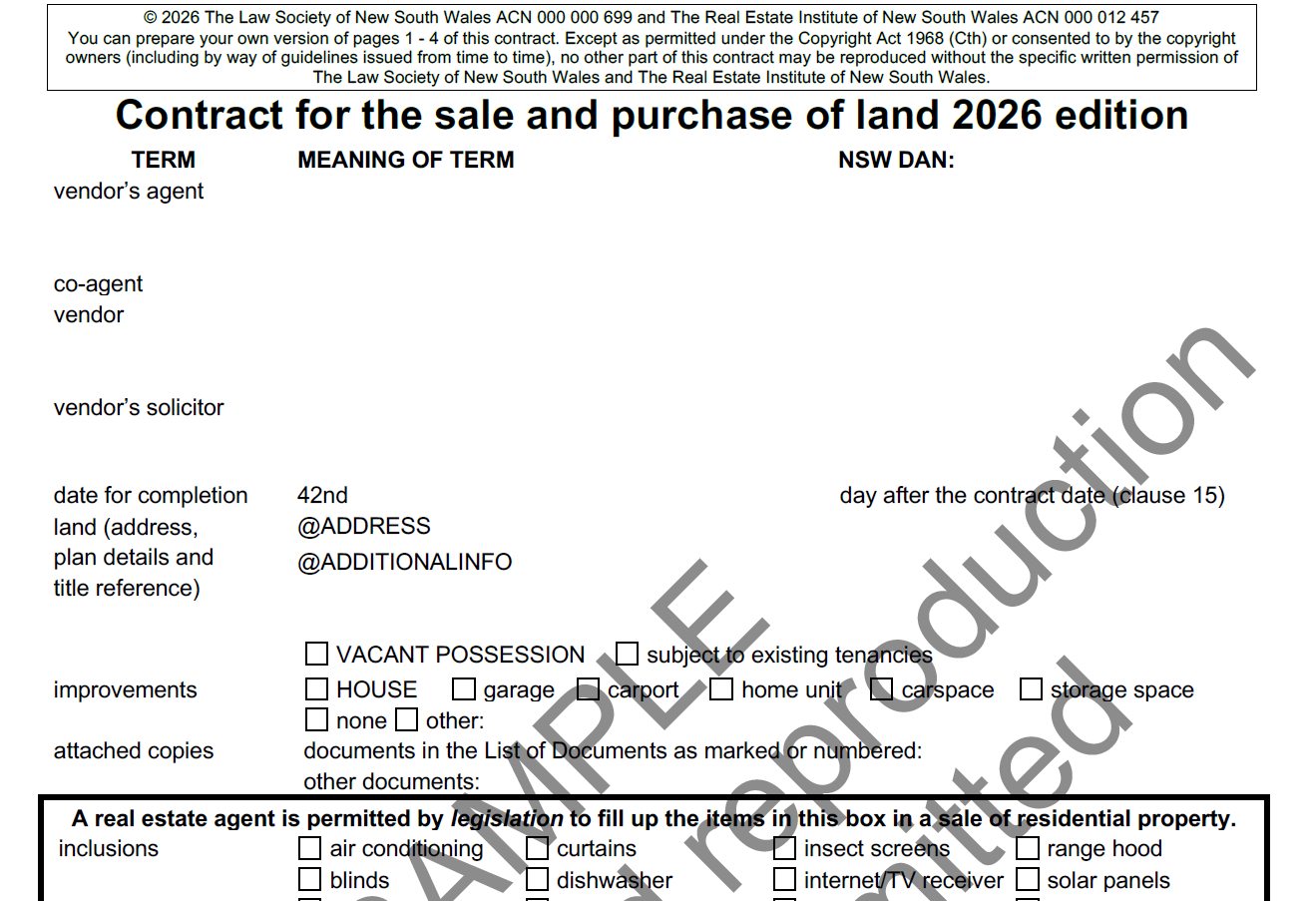 NSW Contract for Sale Changes 2026: What Property Buyers, Sellers and Practitioners Need to Know