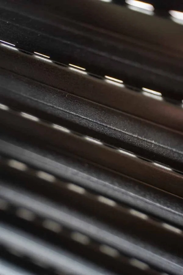 close up of external roller shutters