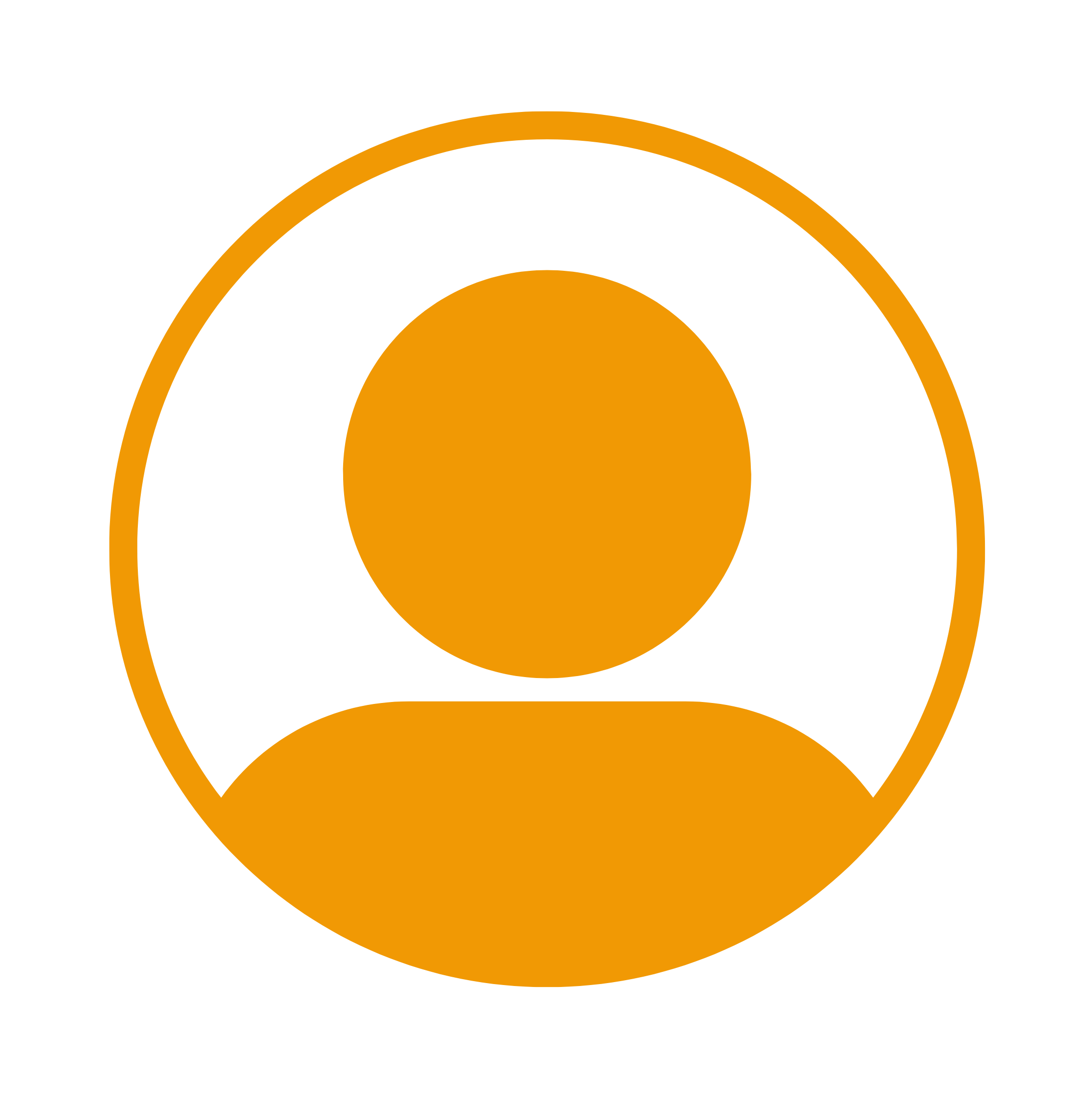 Grafikkbilde med runde, orange former på hvit bakgrunn
