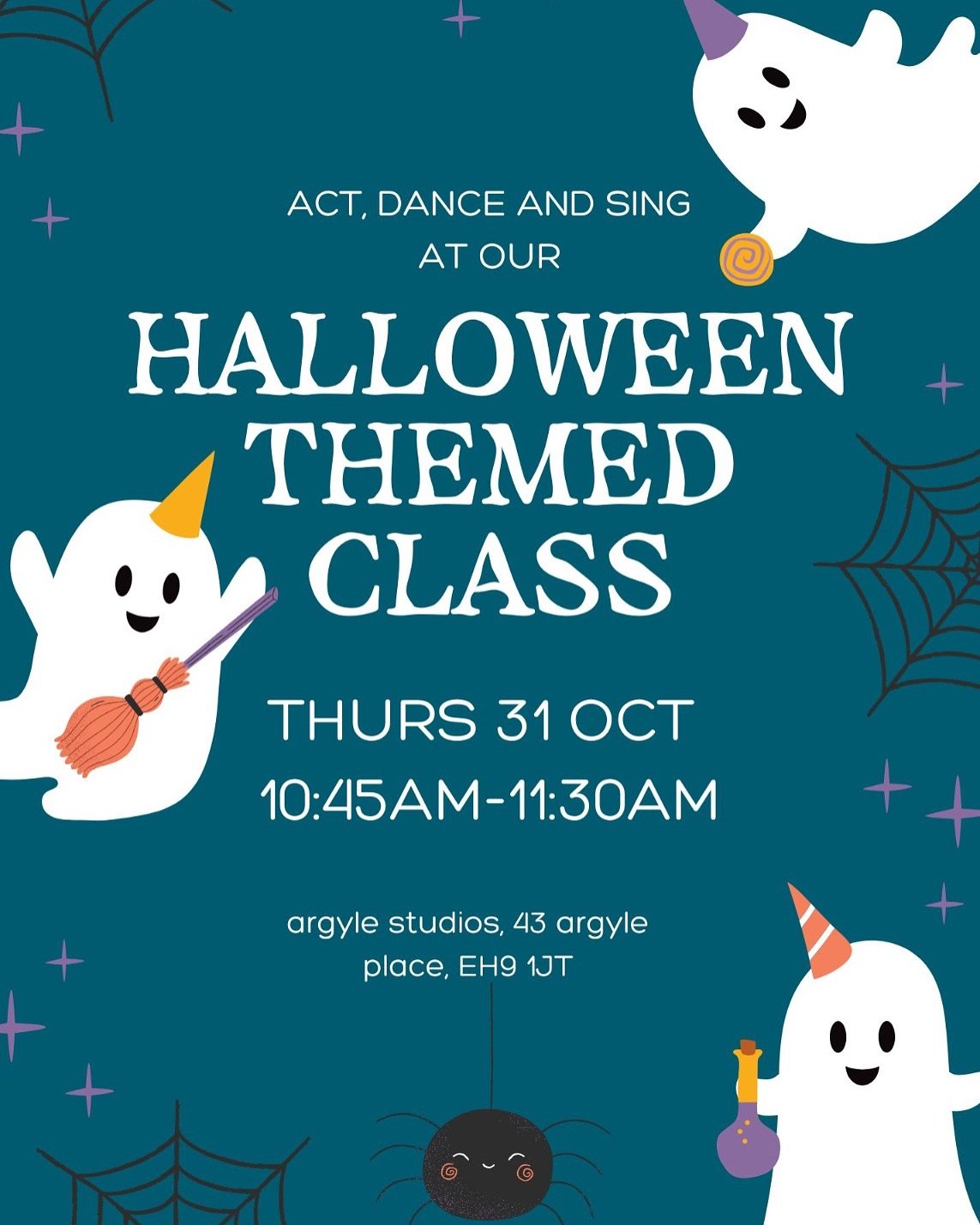 Book a free trial for a new Marchmont class this Thursday! 🎃👻

This week the mission is to help our friendly witch find all the magical ingredients for her special potion. All classes encompass acting, dancing, singing, poetry and play. Helping to 