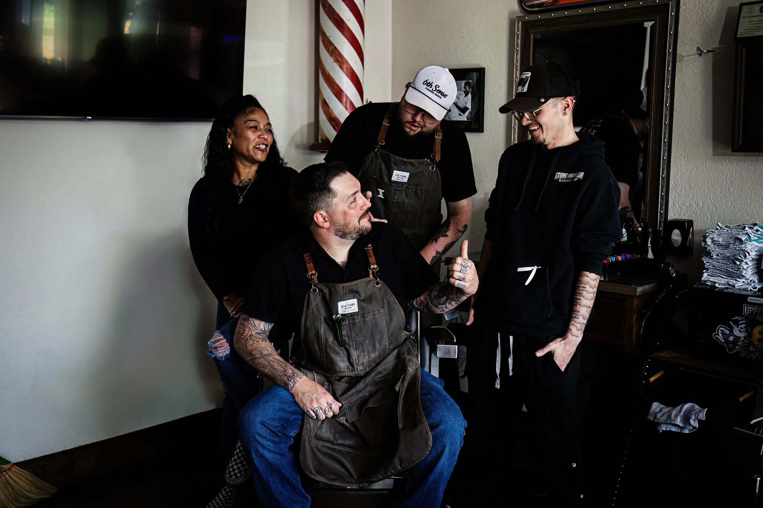 The team at Stone & Razor Barbershop in Burleson Texas