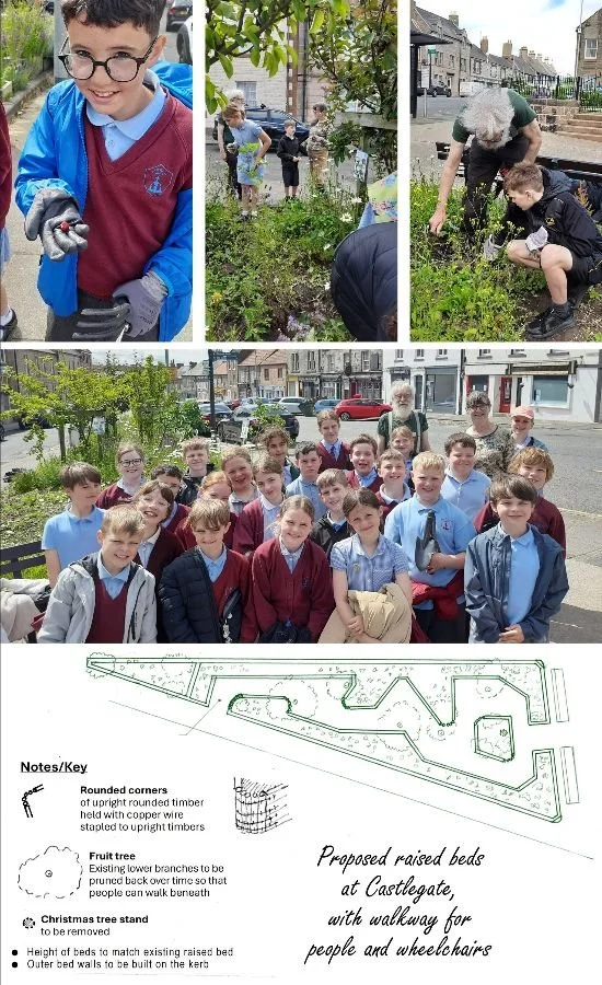 Pupils helping the Greener Berwick Growing Communities Action Group