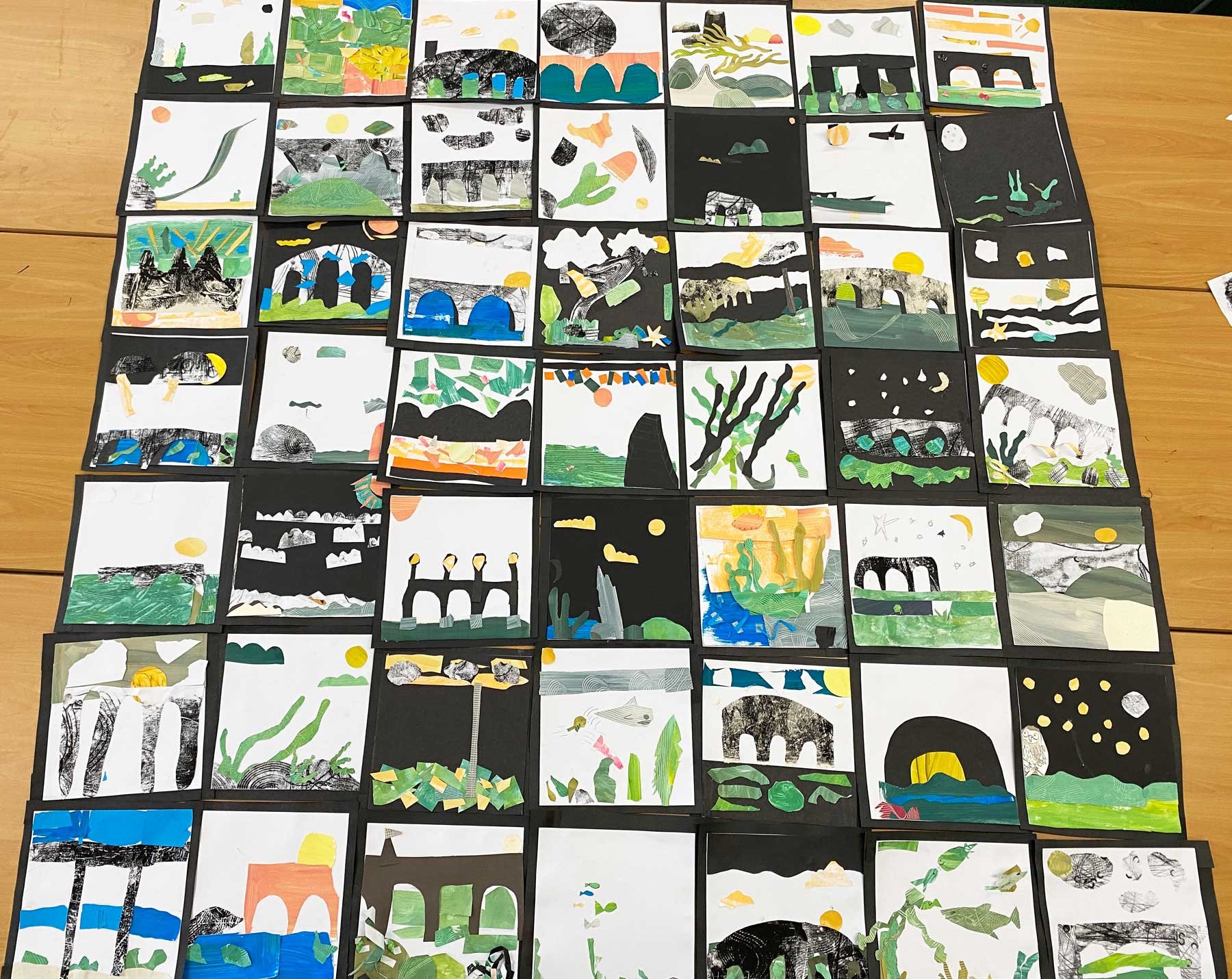 Algae artwork by pupils at Prior Park Primary School, Tweedmouth