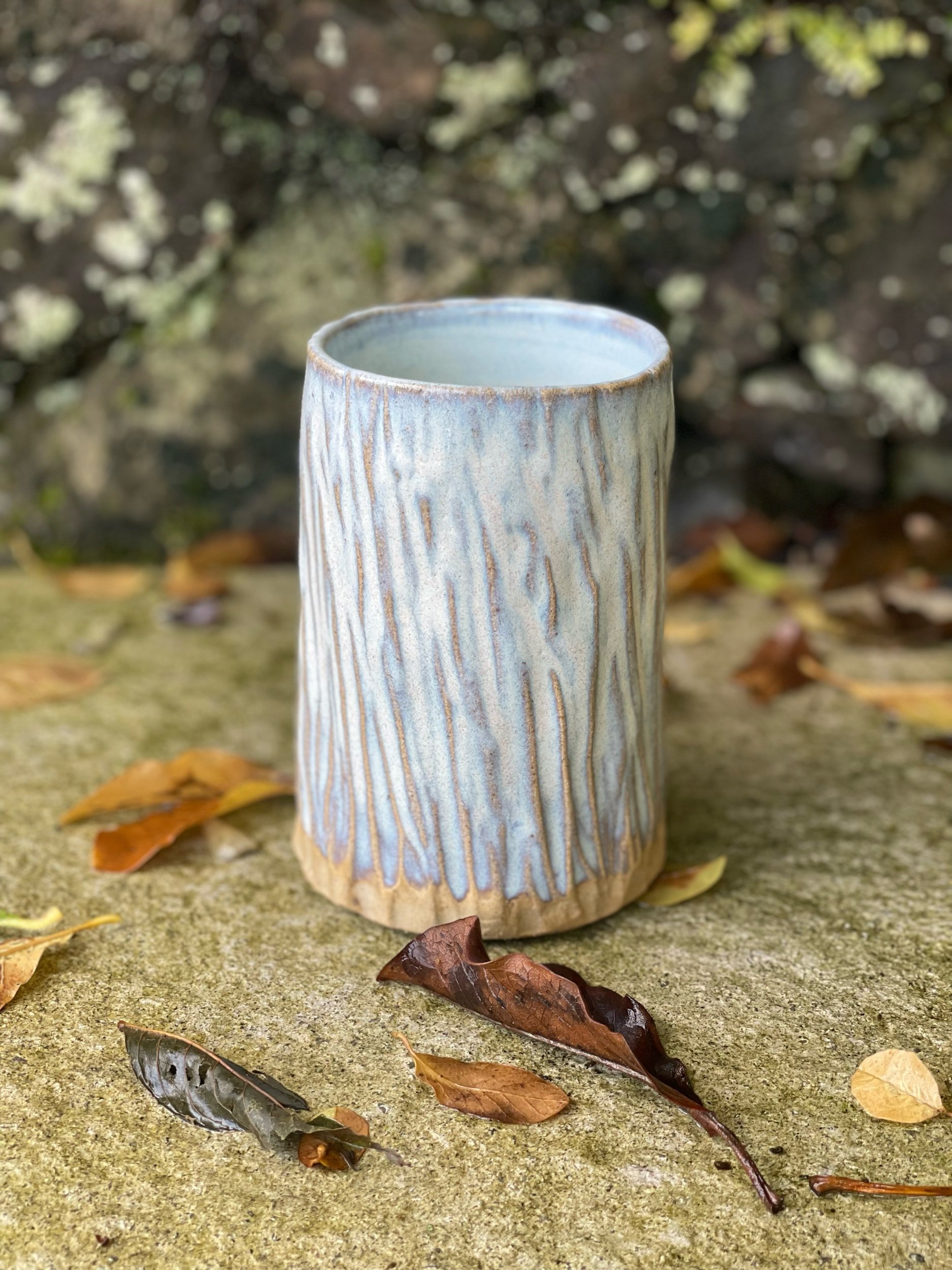 Beautiful vase in seashell glaze