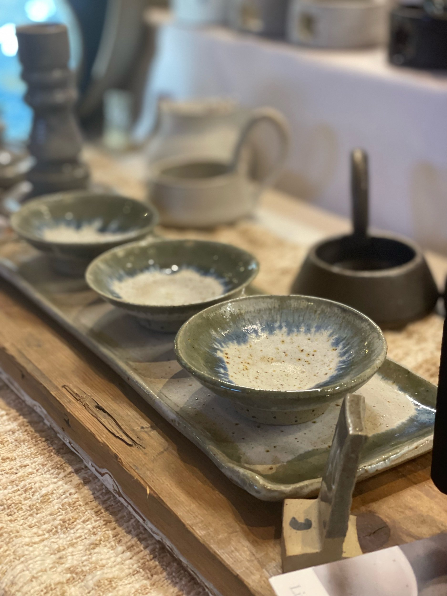 Photo of Trio of dipping bowls on tray of Trio of dipping bowls on tray