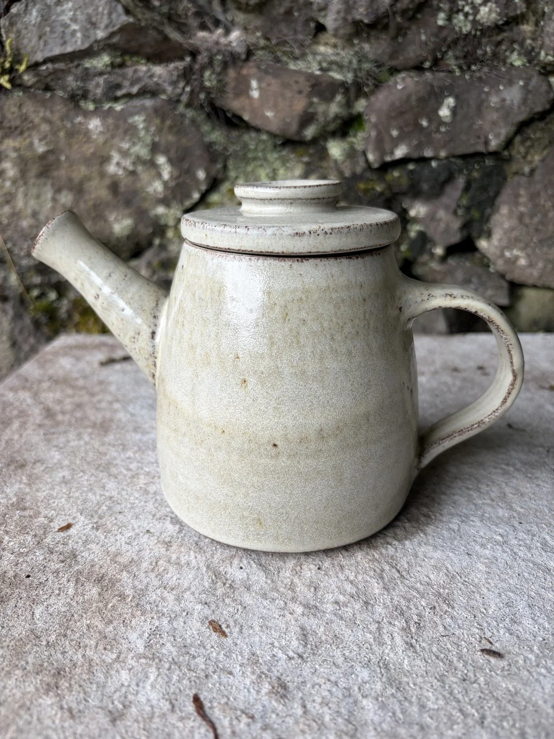 teapot grey clay vanilla glaze