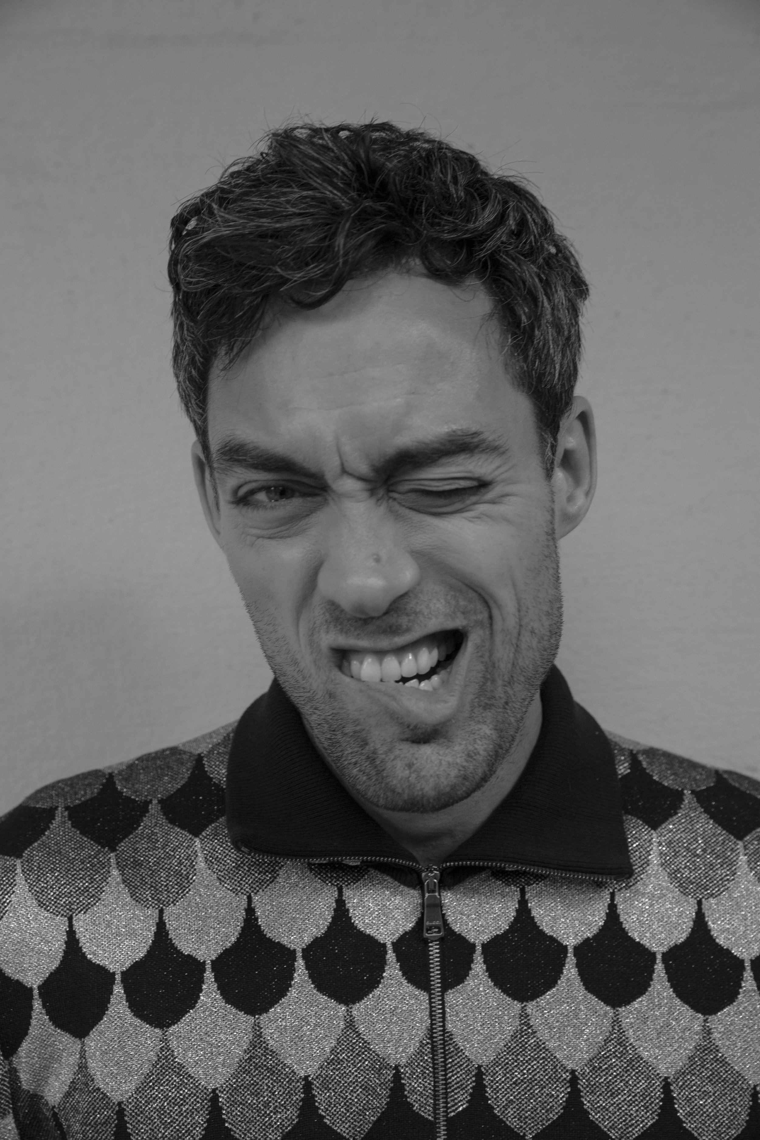 Black and white model photos.
