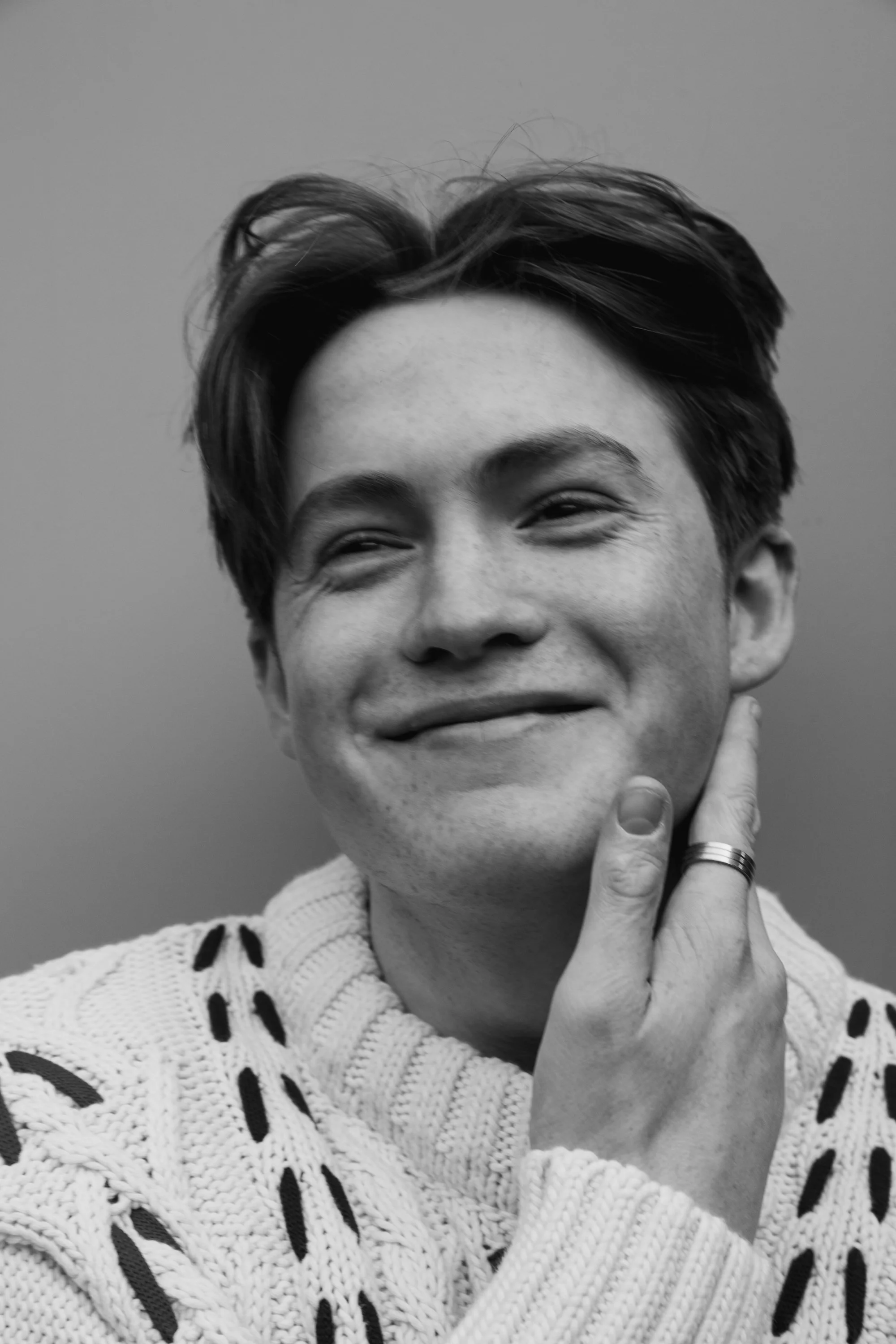 Black and white celebrity portraits.