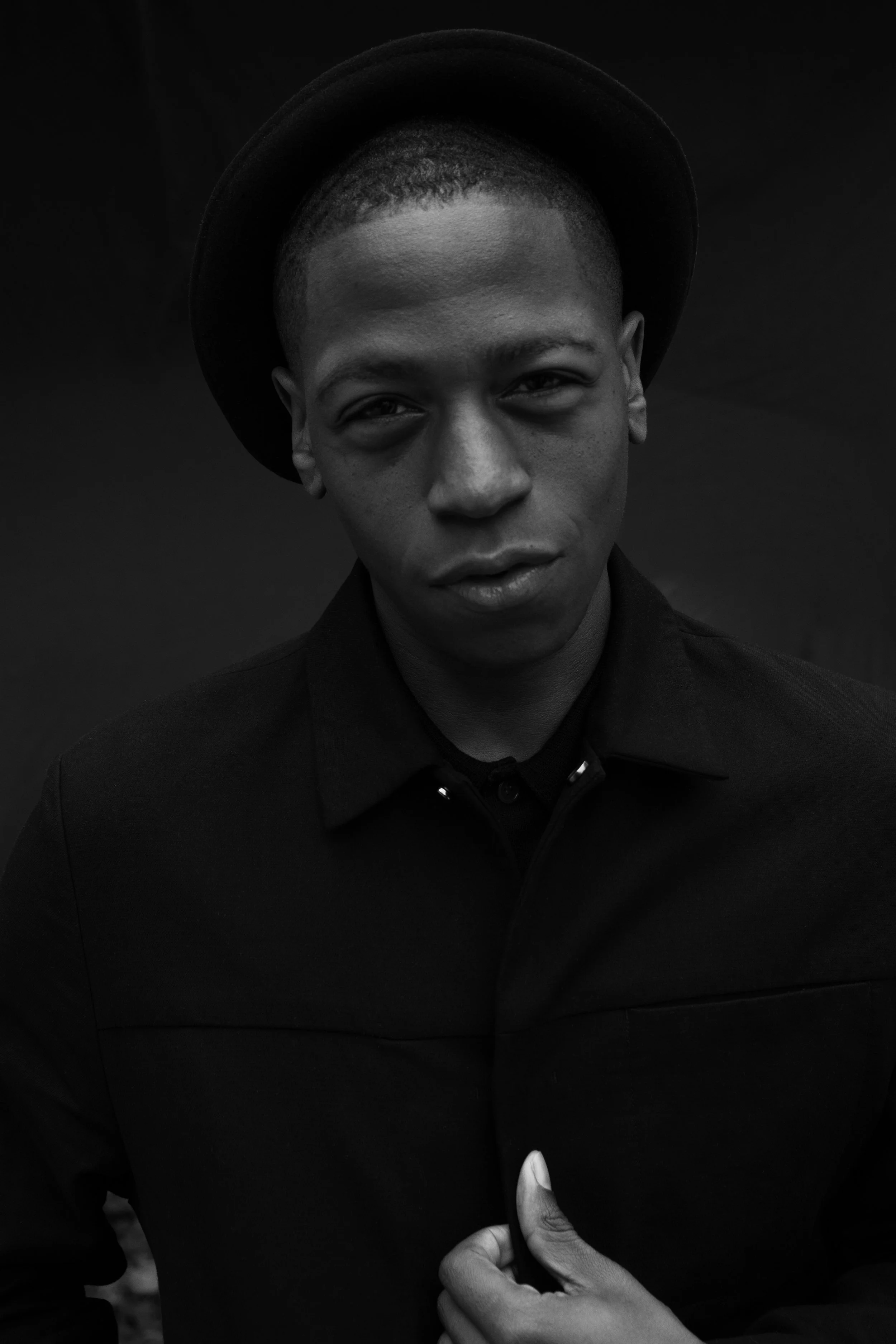 Black and white portrait.