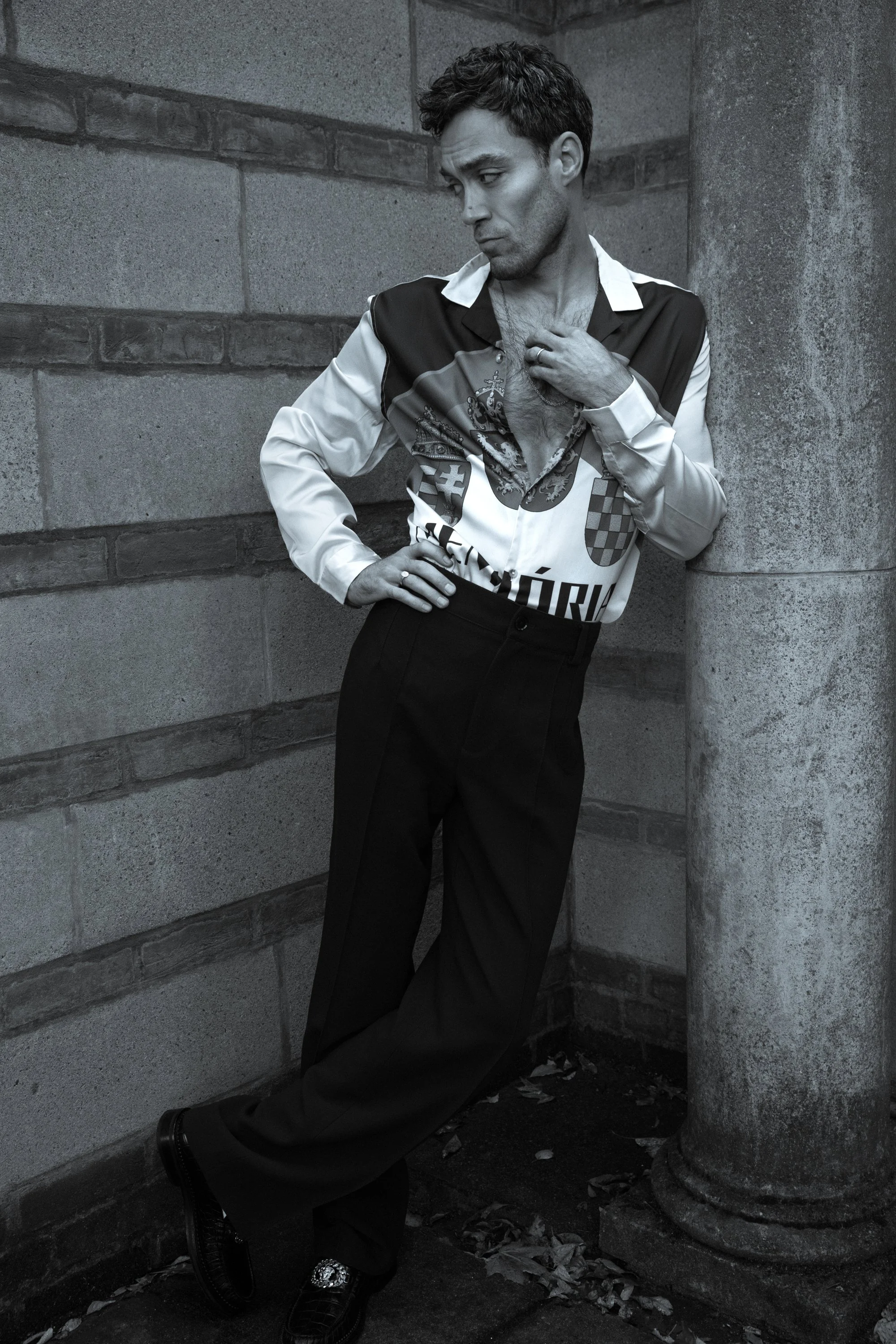 Black and white model photos.