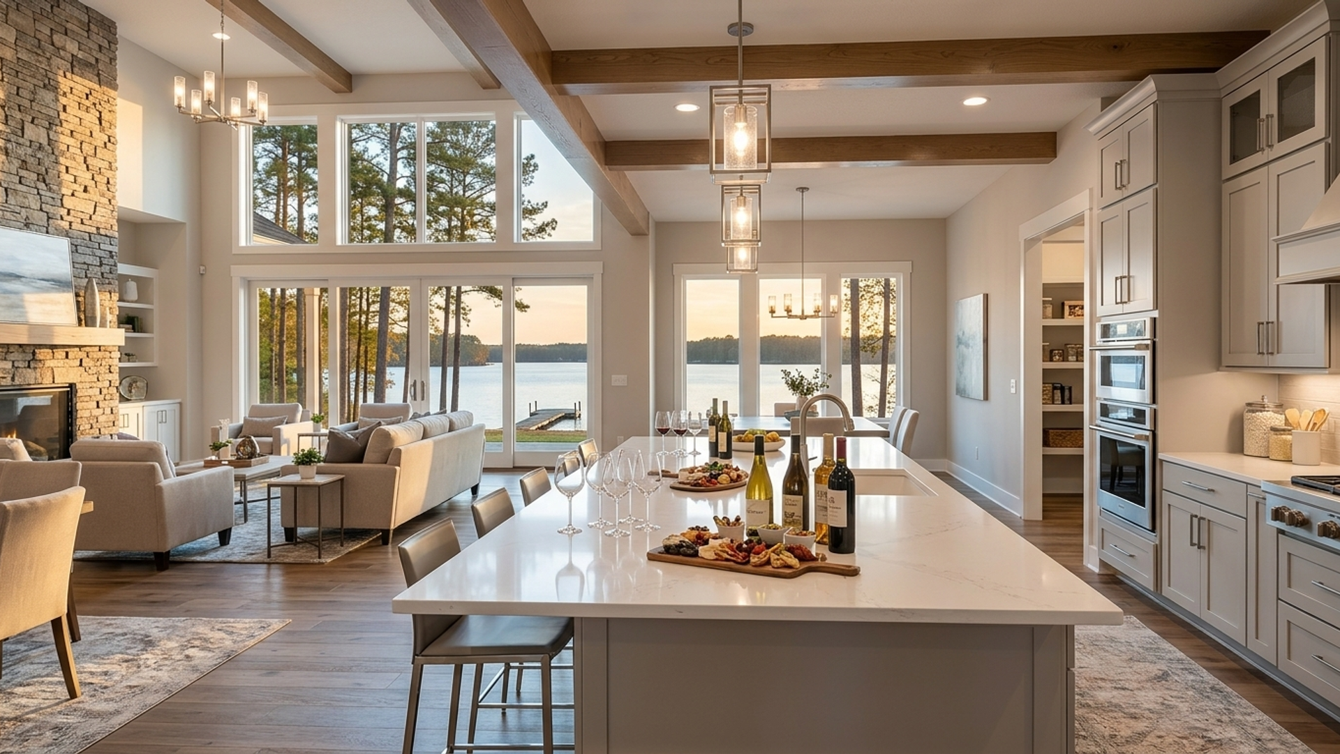 Custom Home Layouts for Entertaining In Lake Marion Homes