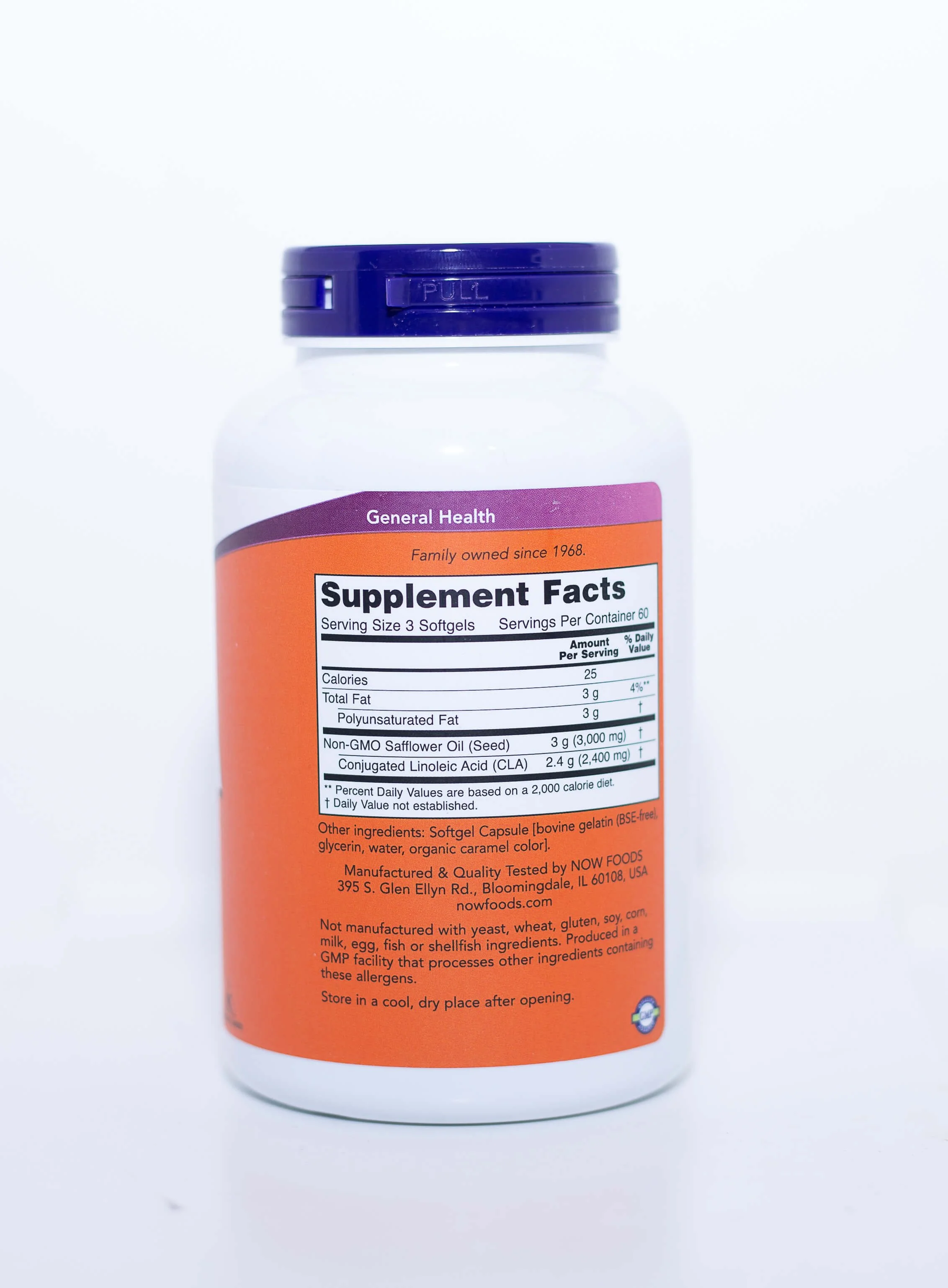 NOW CLA - 180 softgels_back