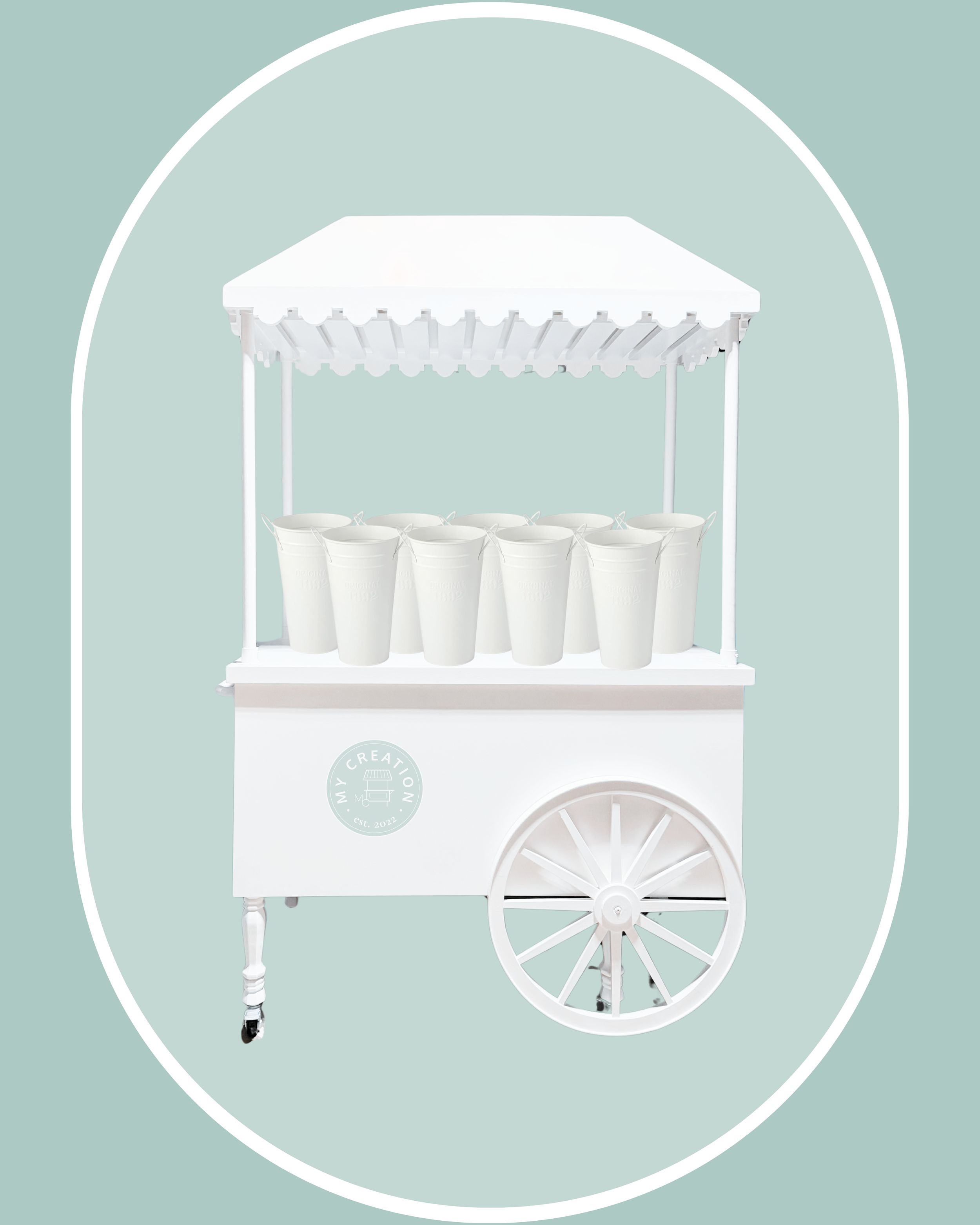  
  Pearl - Flower Cart   
      *Comes with 12 flower vases.        
  $125 plus delivery