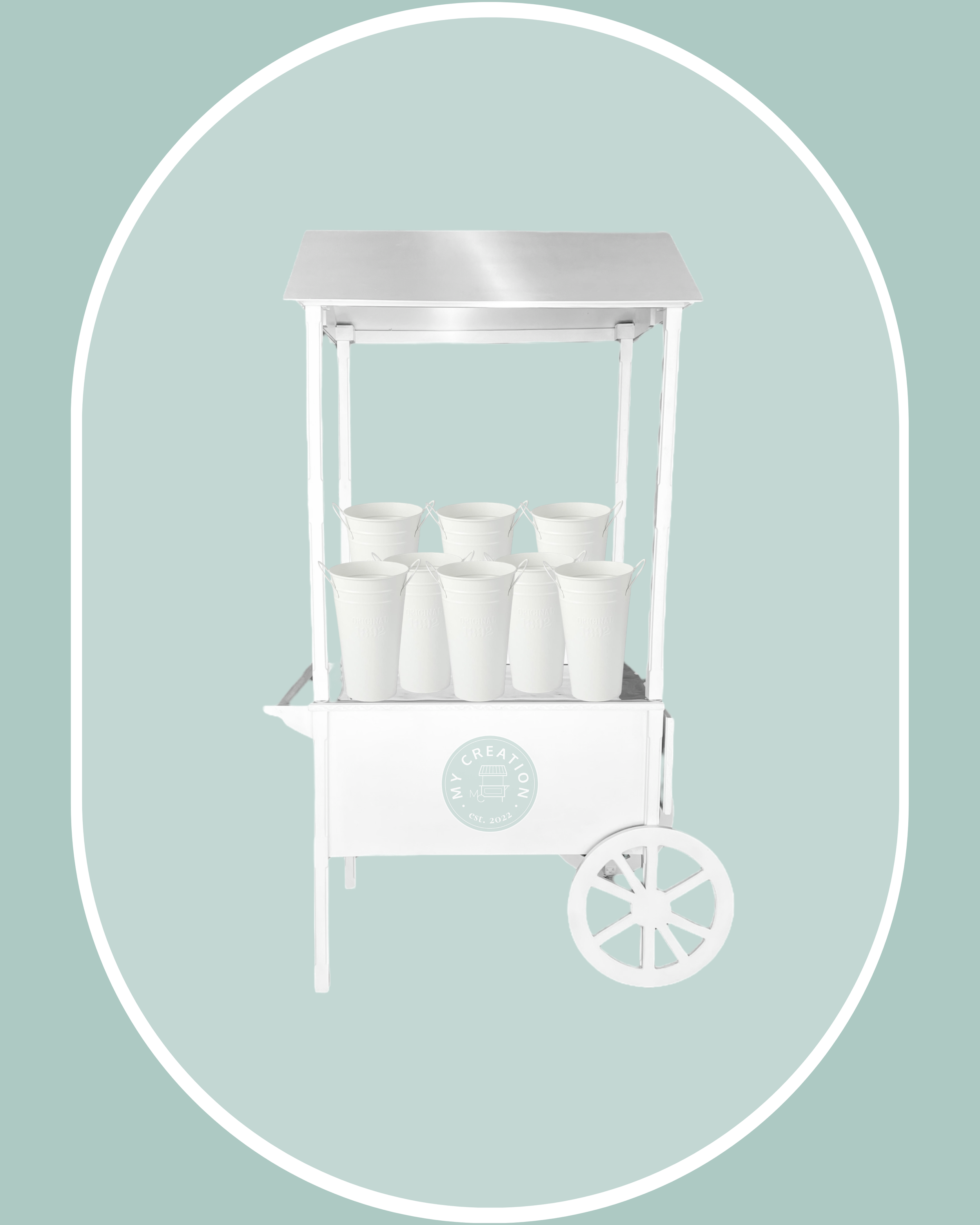  
  Betty White - Flower Cart   
      *Comes with 8 flower vases.        
  $155 plus delivery