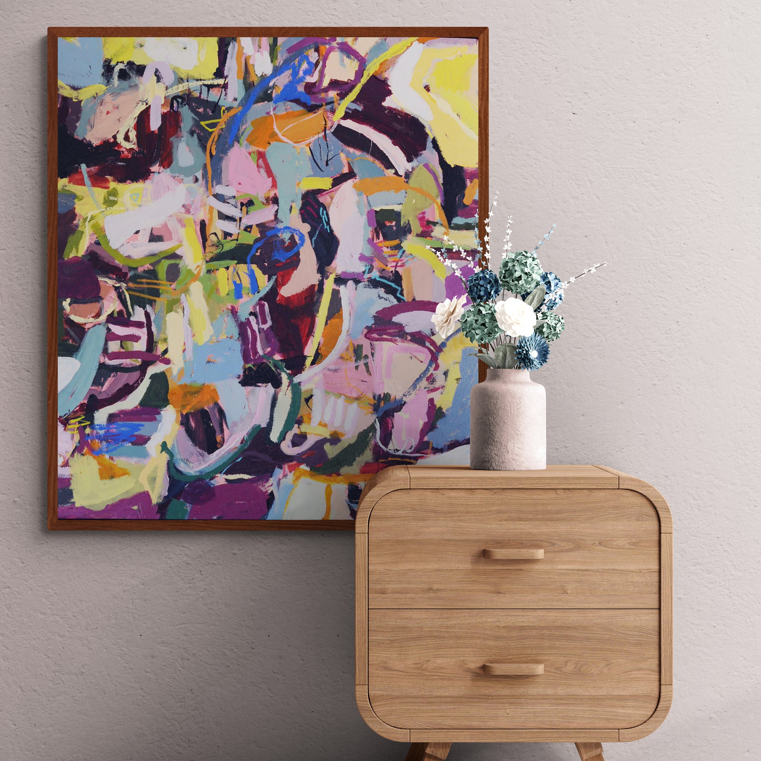 Colorful_flowers_on_small_wooden_cabinet.jpg
