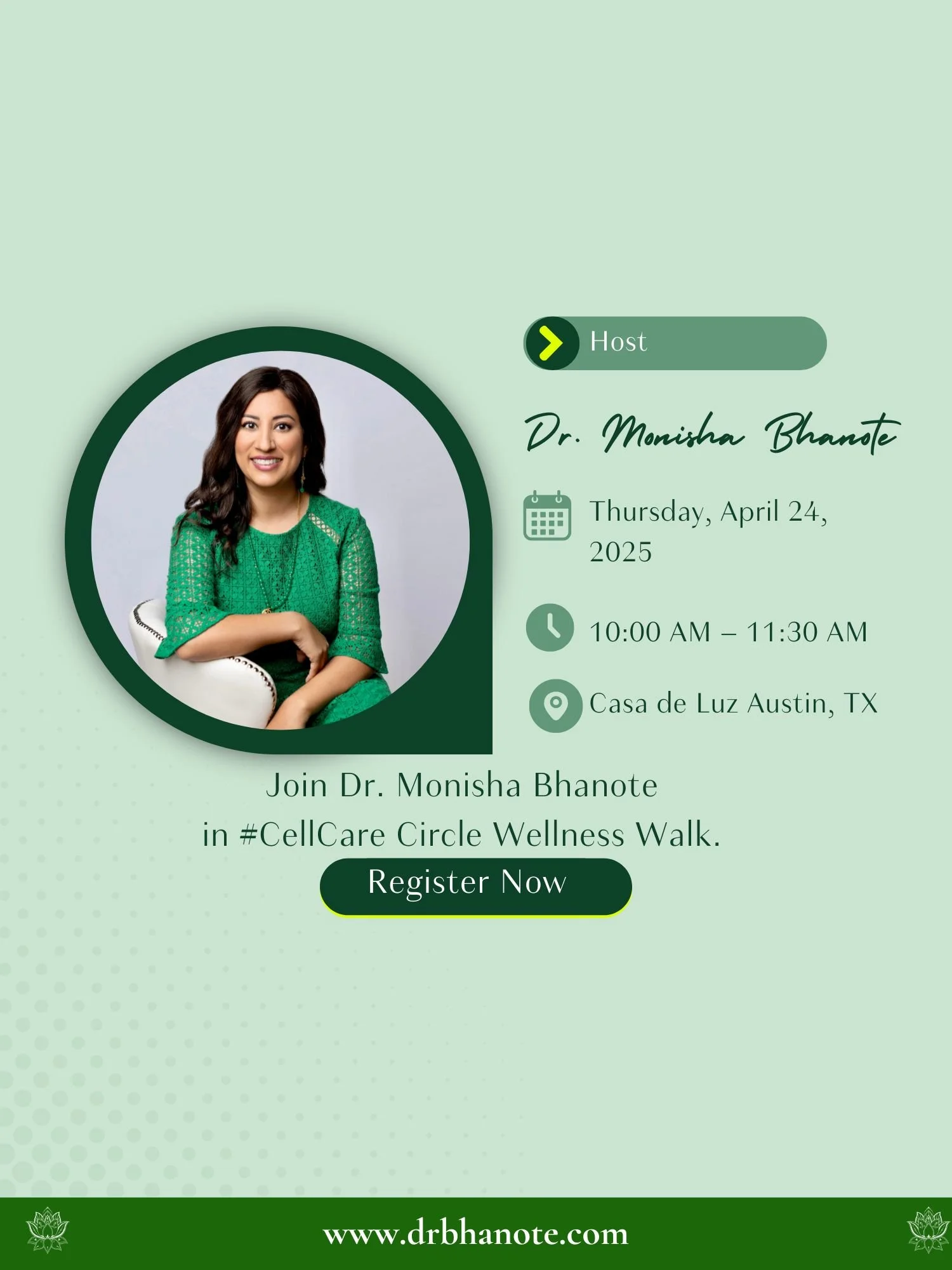 #CellCare Circle | Restorative Wellness Walk with Dr. Monisha Bhanote – Austin, TX