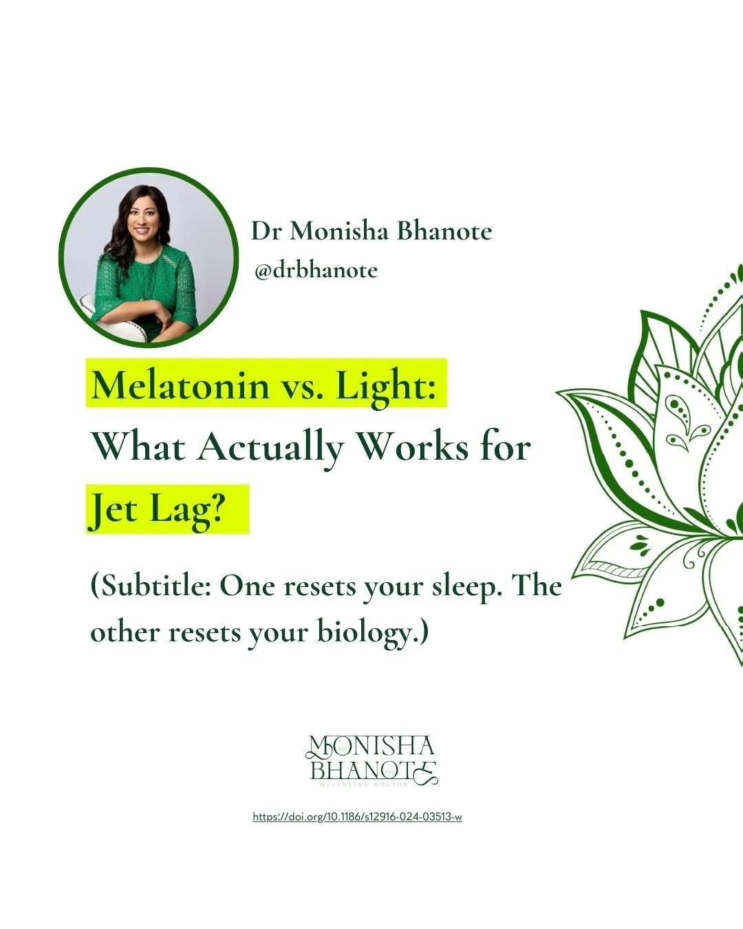 Melatonin gets all the hype&mdash;but light might be your real hero.⁠
⁠
Here&rsquo;s what I tell my frequent flyer patients when they ask:⁠
&ldquo;Should I take melatonin to prevent jet lag?&rdquo;⁠
⁠
The answer? Maybe&mdash;but only if you also rese