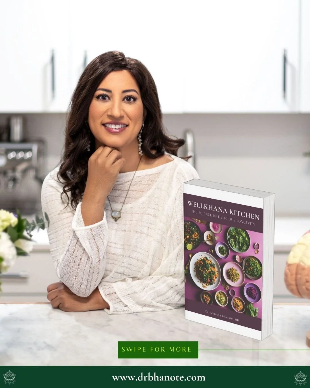 ✨ Your longevity journey starts in your kitchen.⁠
And it&rsquo;s easier&mdash;and more delicious&mdash;than you think.⁠
⁠
Introducing Wellkhana Kitchen⁠
⁠
A digital cookbook created by Dr. Monisha Bhanote, designed to help you nourish your gut, calm 