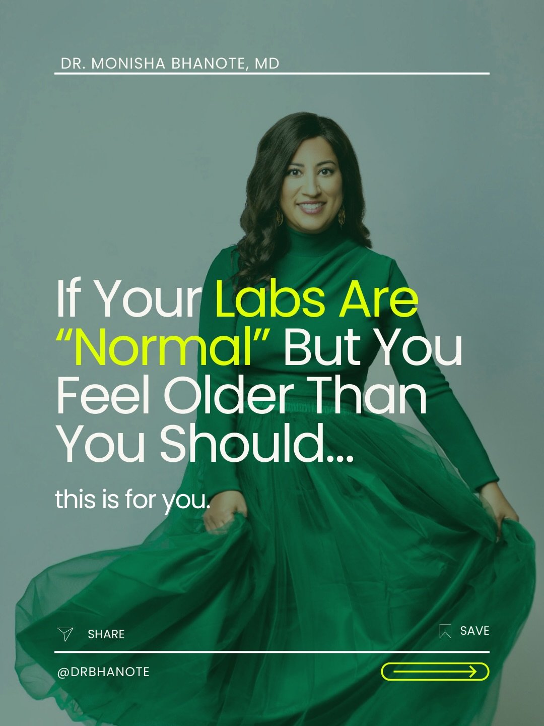 Save this if your labs are
&ldquo;normal&rdquo; - but you don&rsquo;t feel like yourself.

Chronic, low-grade inflammation and metabolic stress build quietly over time.

You don&rsquo;t wake up one day with inflammaging.
It accumulates through daily 
