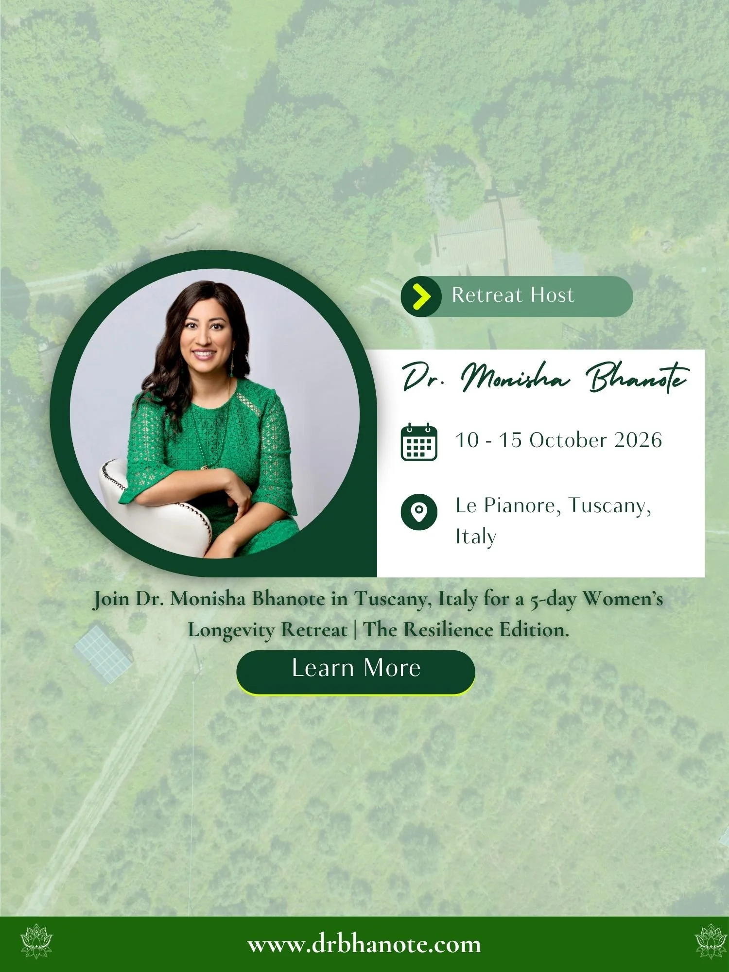 Tuscany Longevity Retreat 2026 | The Resilience Edition with Dr. Monisha Bhanote