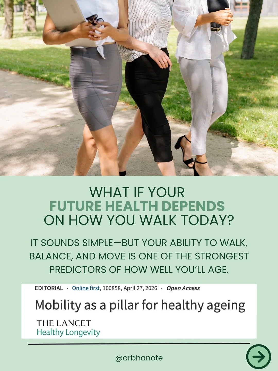What if the way you walk today is predicting how you&rsquo;ll live 20 years from now?

Most people don&rsquo;t think about mobility until something hurts.
Until balance feels off.
Until getting up, bending down, or walking longer distances feels&hell