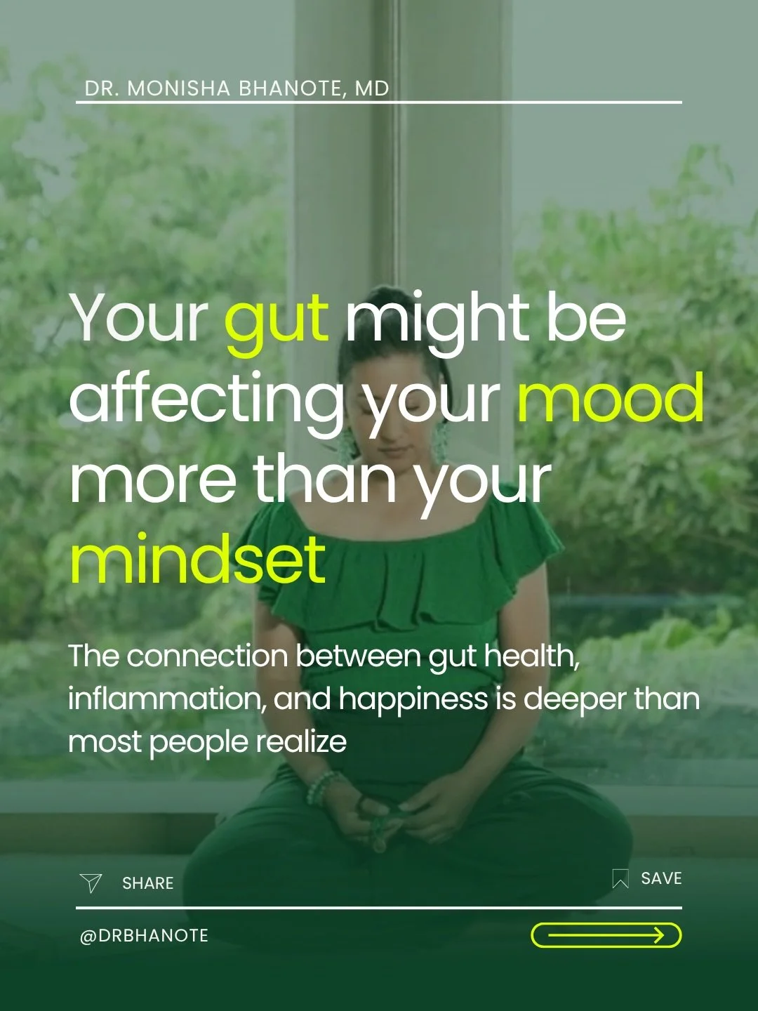 Most people think happiness starts in the mind&hellip;
but it may actually start in the gut 👀

Your microbiome affects:

&rarr; serotonin production
&rarr; inflammation
&rarr; energy levels
&rarr; mental clarity

Which means the way you eat, manage 