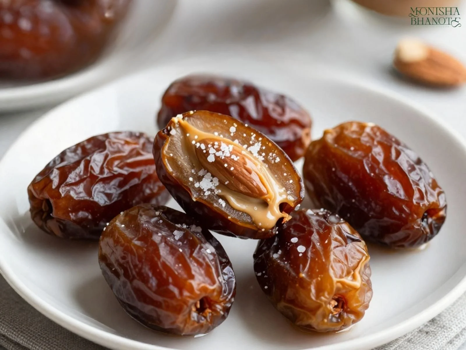 Stuffed Dates with Almond Butter from Dr. Monisha Bhanote