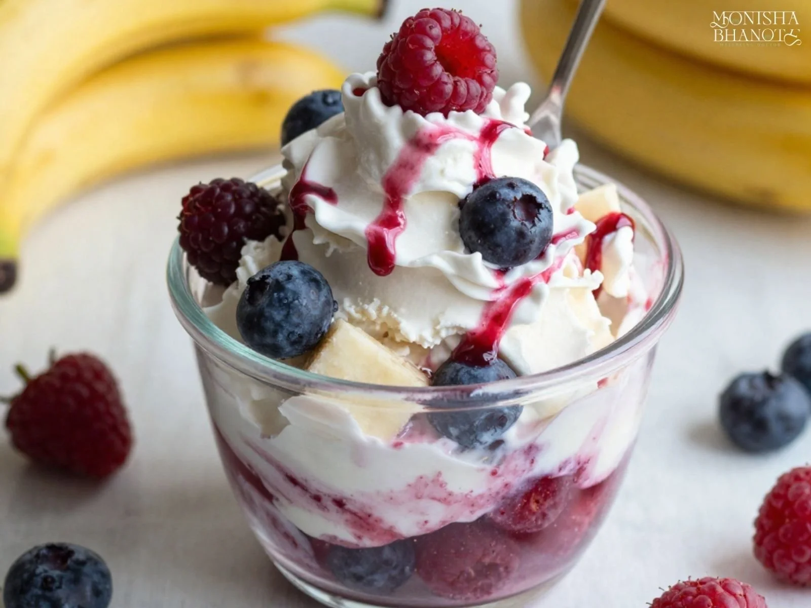 Dr. Monisha Bhanote's antioxidant-rich Frozen Berry Nice Cream.