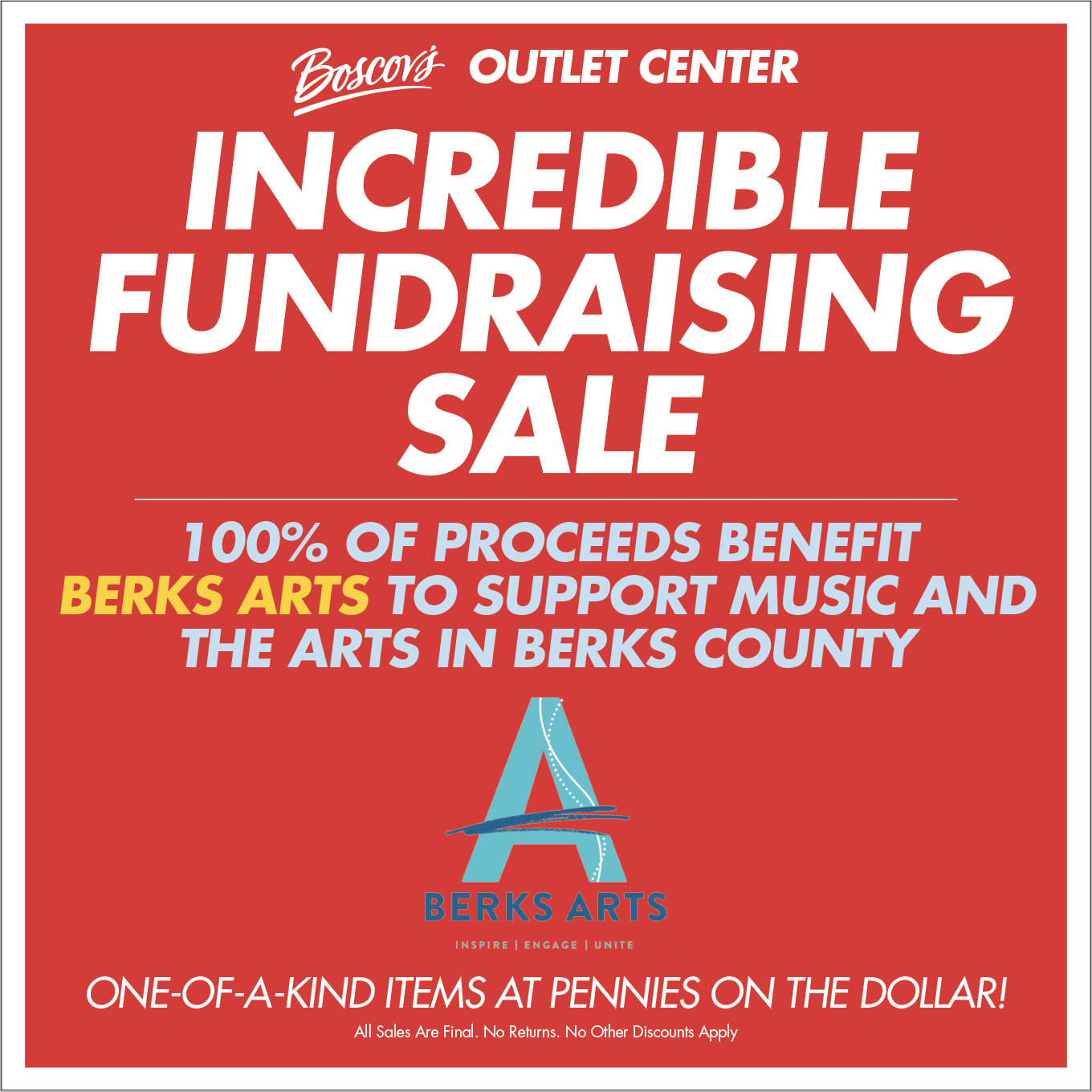 Berks Arts is the Nonprofit beneficiary for the Month of April