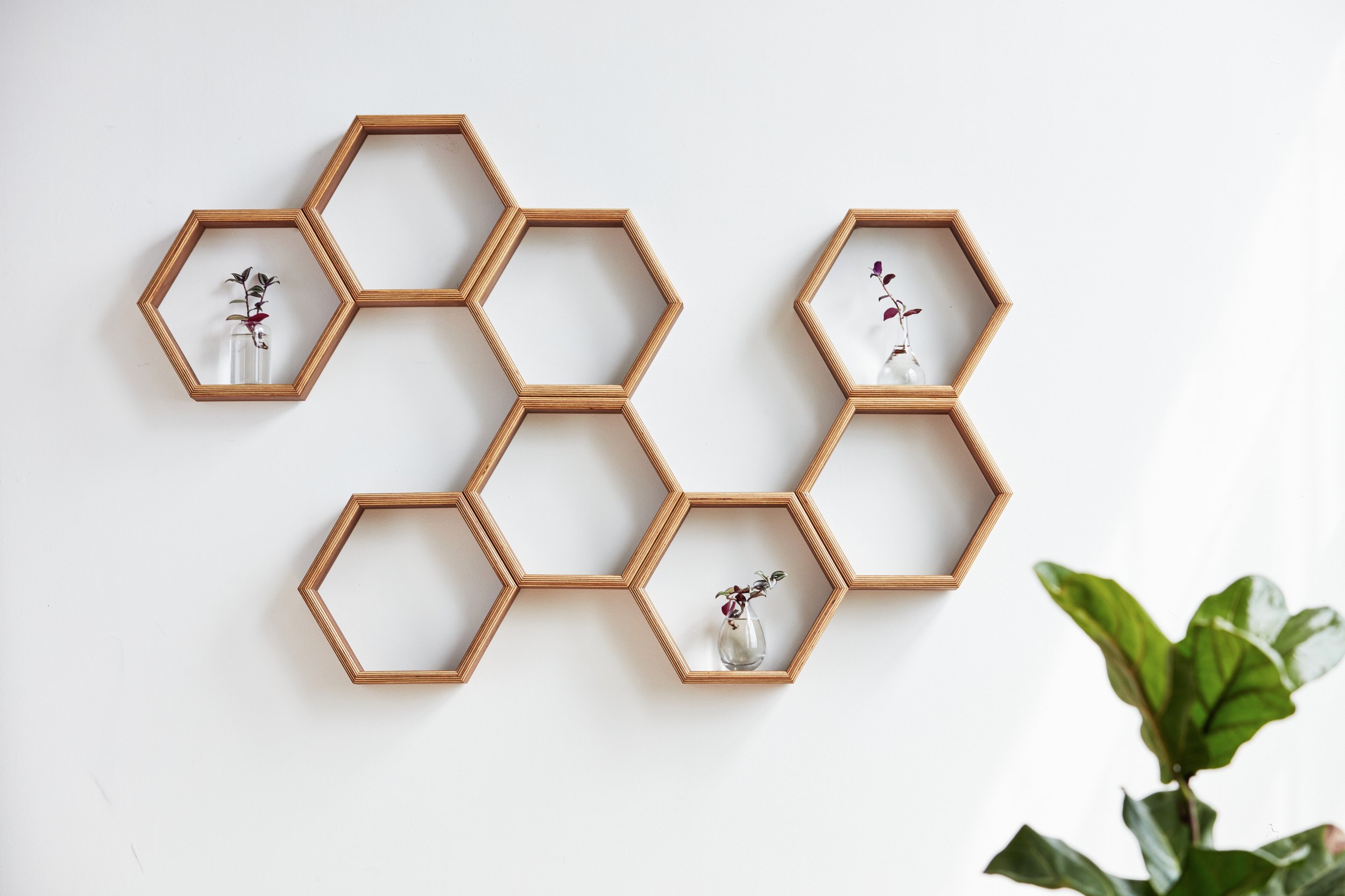 DIY Mid Century Modern Honeycomb Shelves