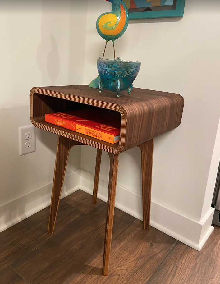 Wooden End Table MidCentury with Optional Drawer & Minneapolis Made