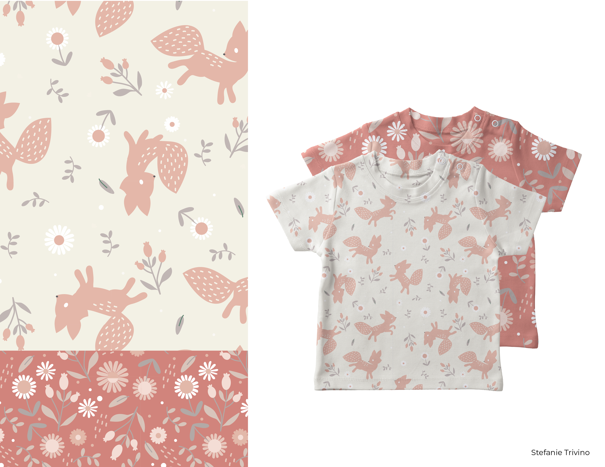 Girl's Floral Forest Fox Prints