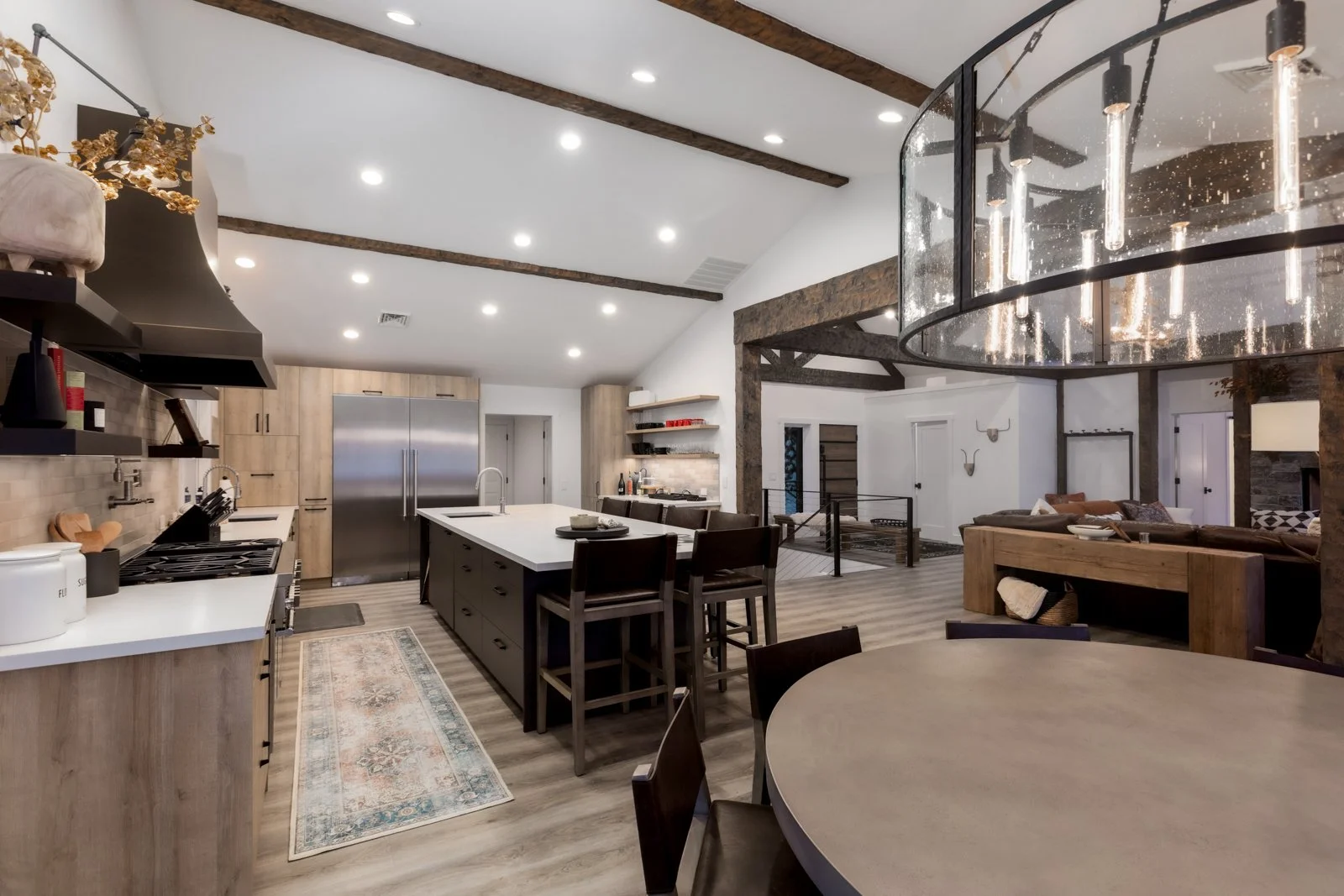 Professional chef's kitchen at Back Forty Lodge