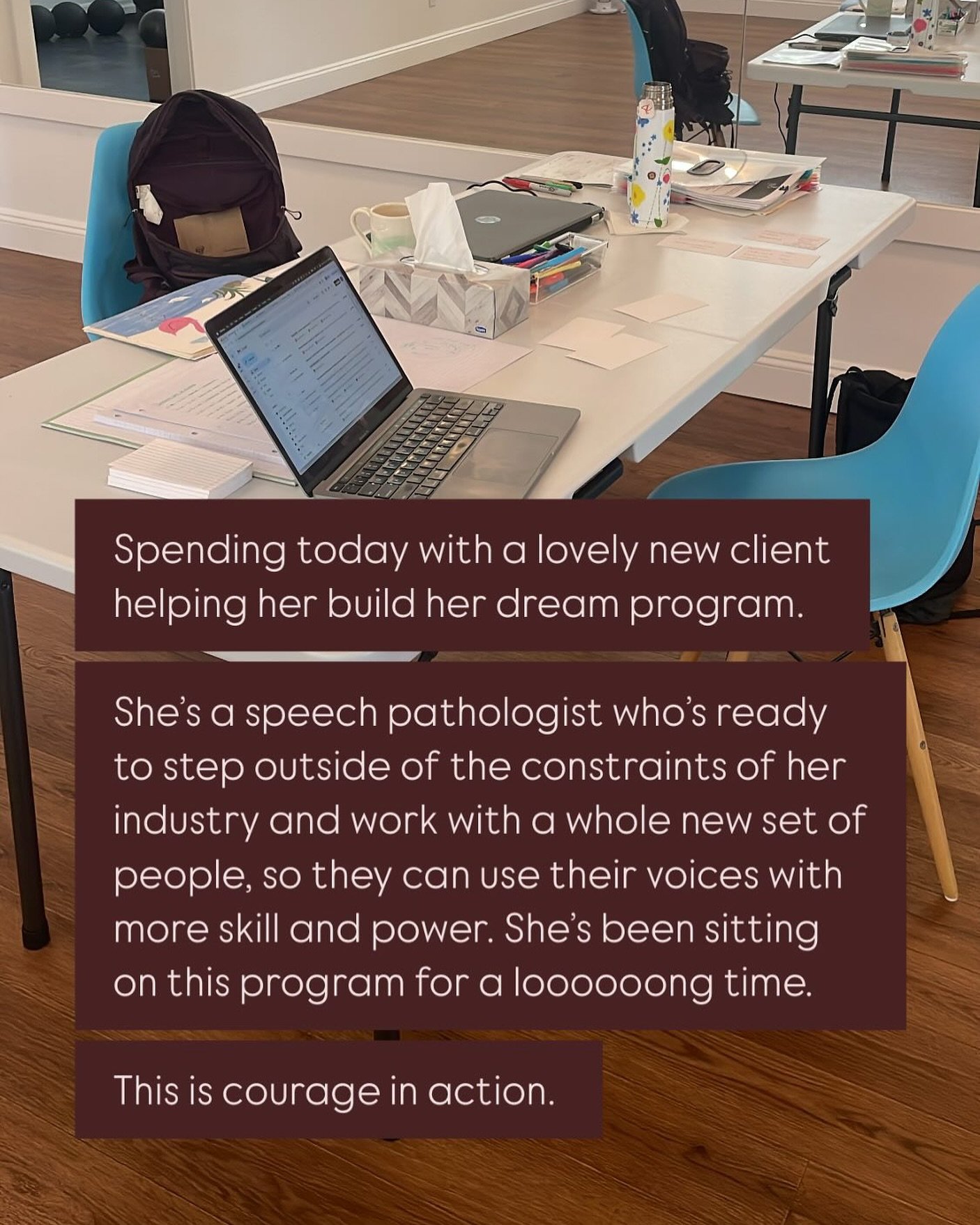 READ MORE ABOUT THIS HERE 👇🏼

I recently started to experiment with a new offer&hellip;

COACHING DAY 

This week I spent a day with a client who&rsquo;s an expert in her industry. She&rsquo;s been working as a speech pathologist for decades.

But 